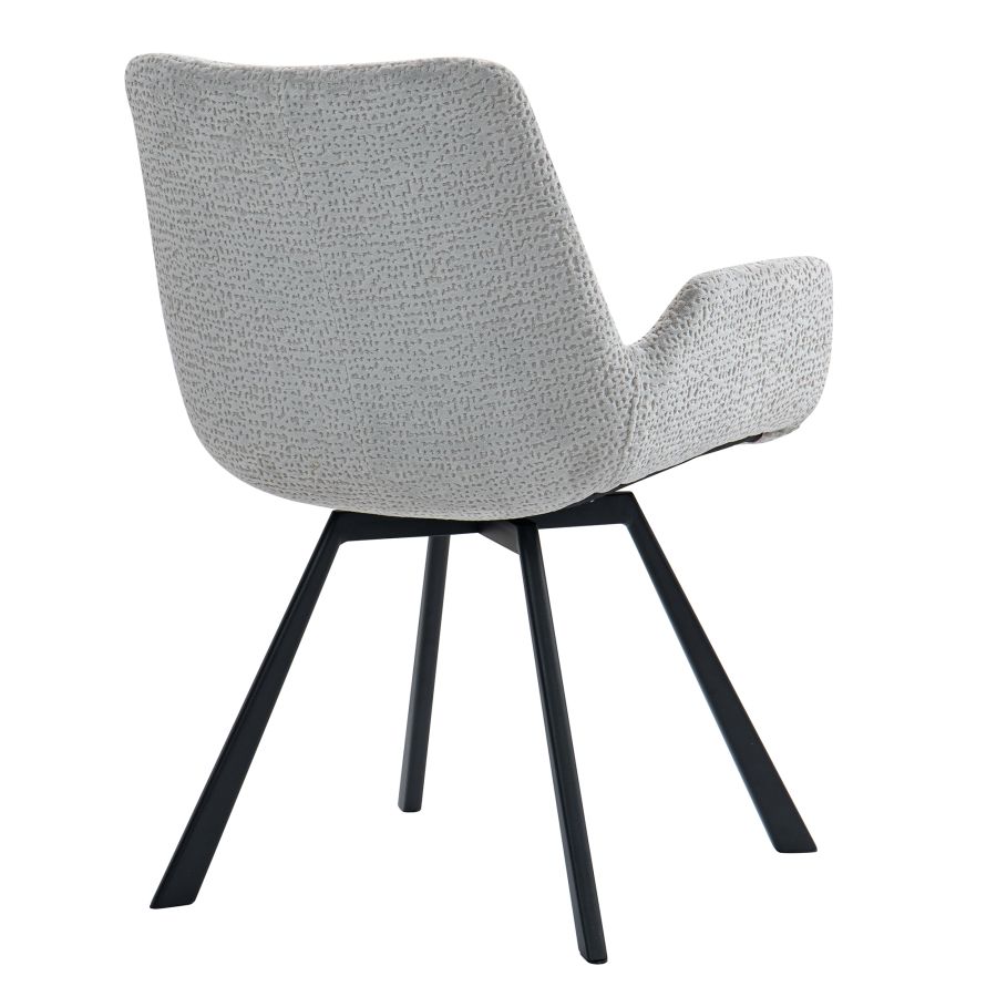 Corvus/Signy 7-Piece Dining Set - Warm Grey Table with Light Grey Chairs for Kitchen, Dining Room, and Small Space