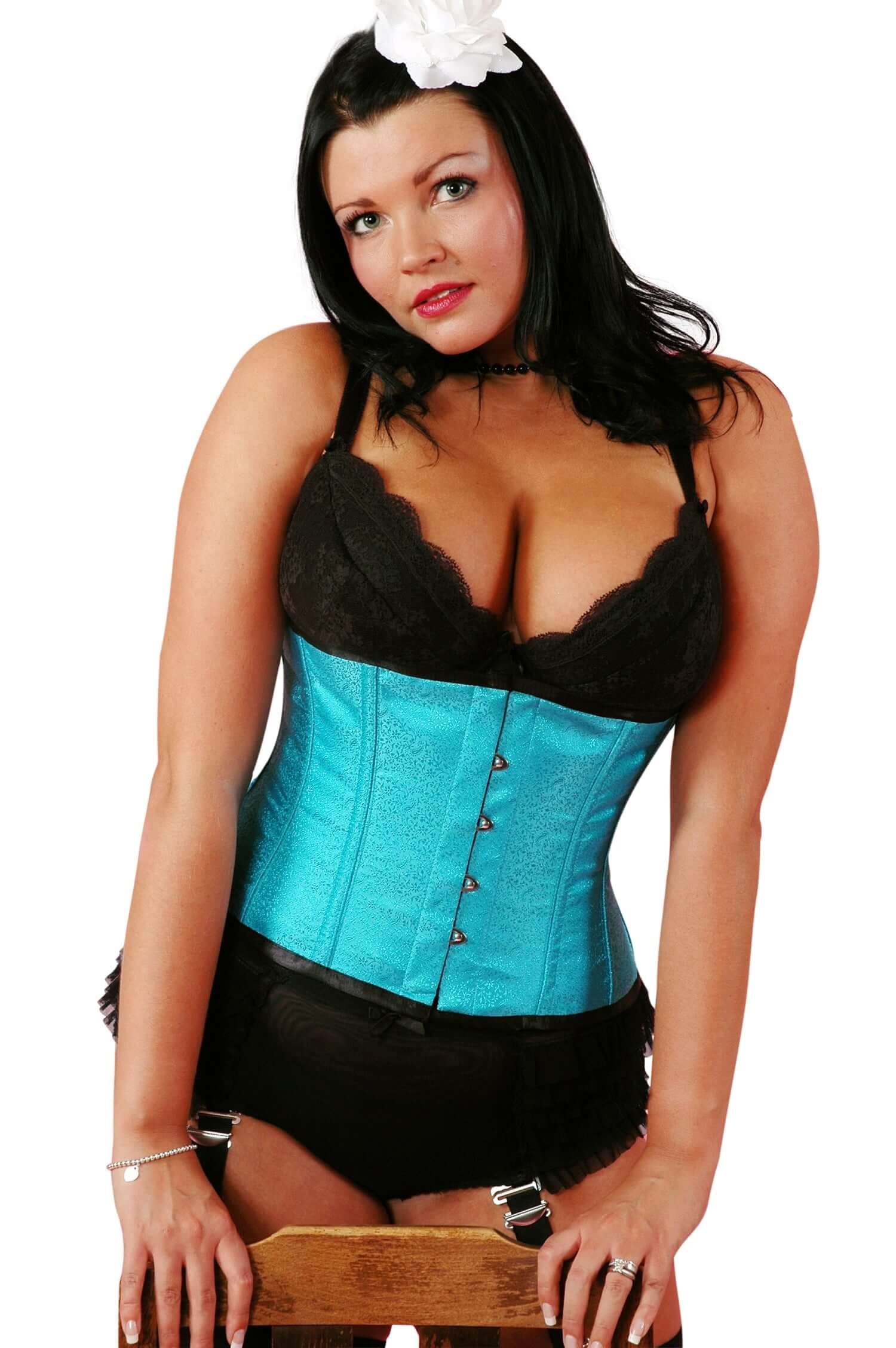 Playgirl Steel Boned Jacquard Floral Print Cincher Corset - Waist Trainer for Women, Shapewear for Tummy Control & Hourglass Figure | Perfect for Burlesque, Cosplay & Evening Wear