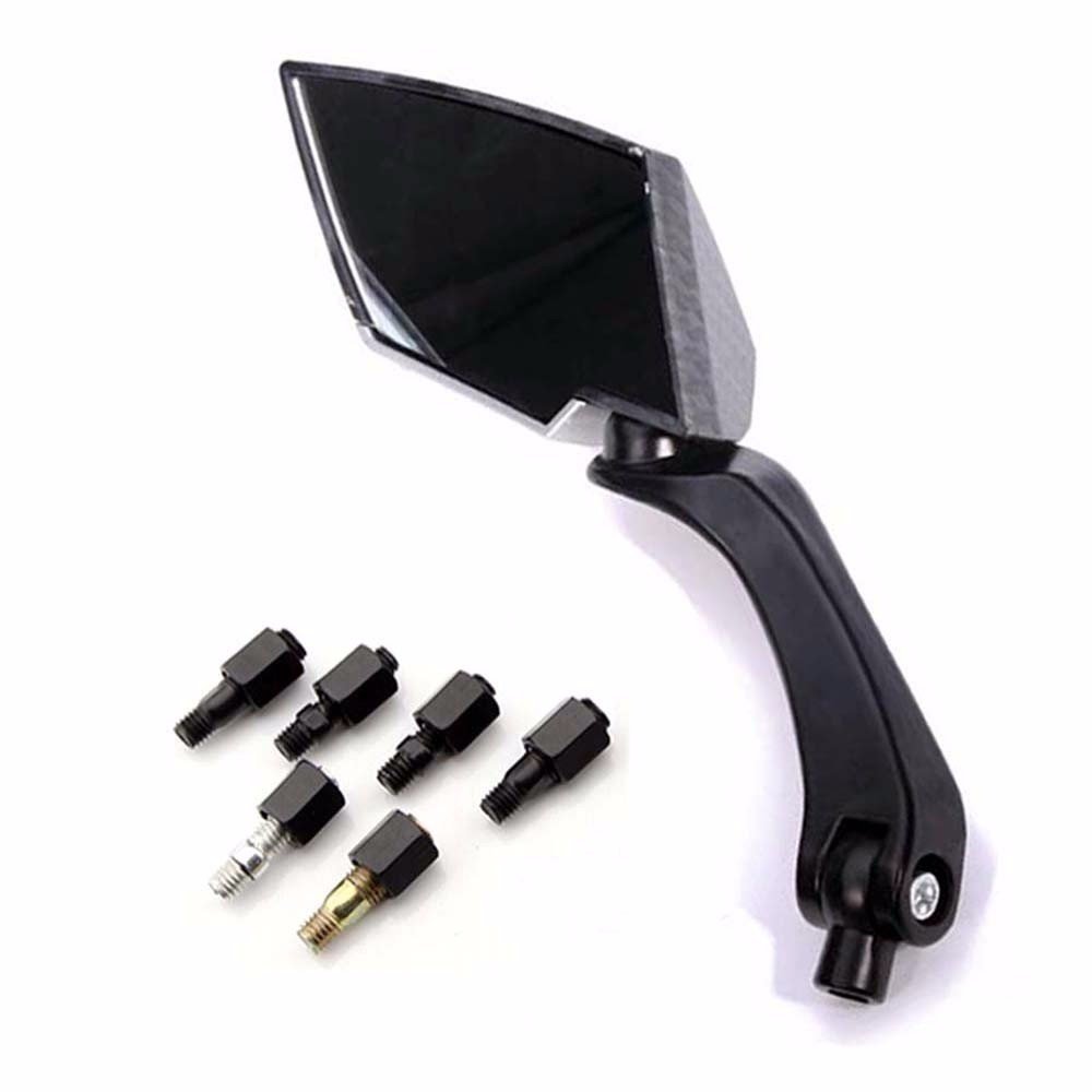 180 Degree Rotating Universal Aftermarket Mirrors - Compatible with Honda, Suzuki, Yamaha, Kawasaki Motorcycles - Enhances Safety and Visibility for Street Bikes, Cruisers & Touring Bikes