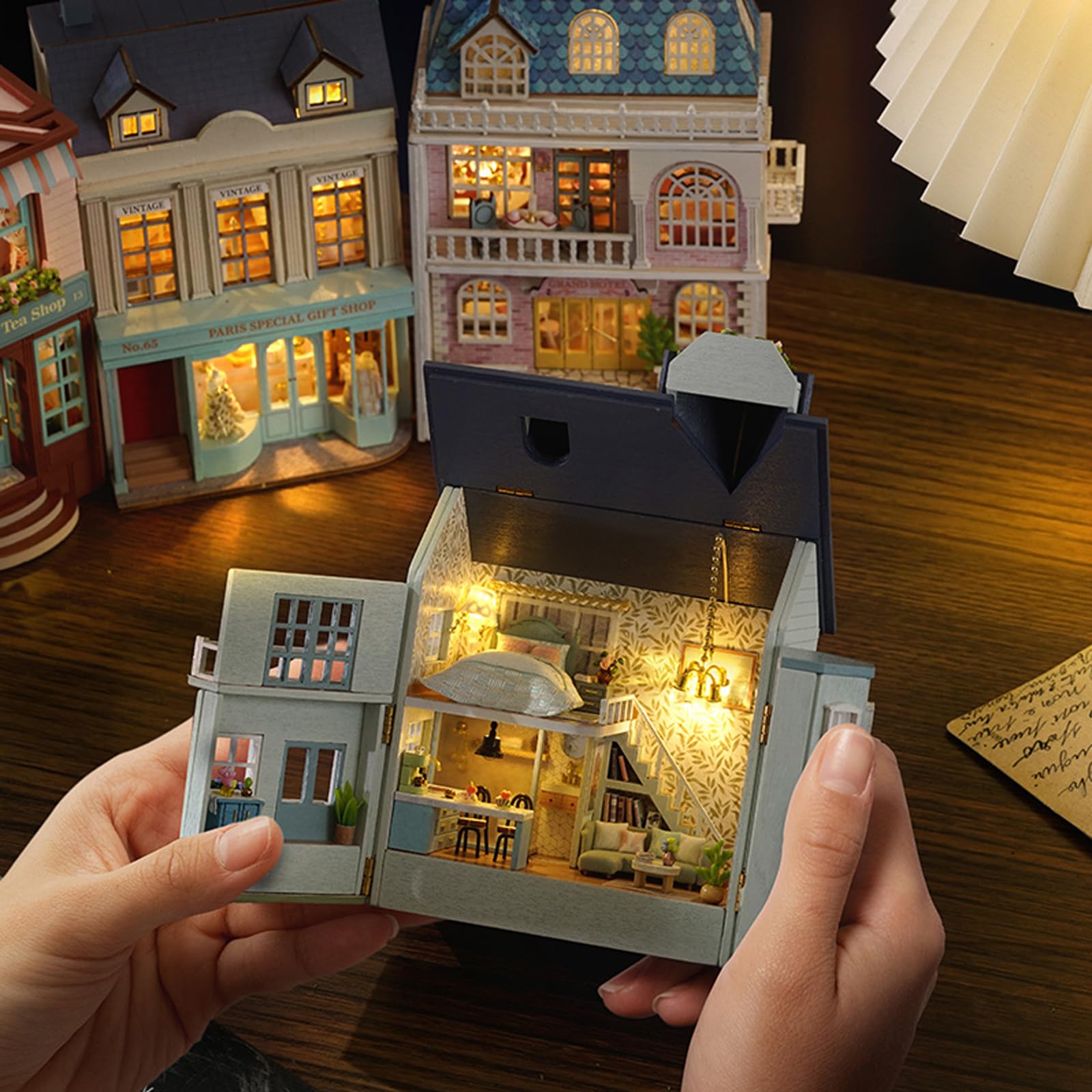 Flever Miniature Dollhouse DIY Kit - Creative Tiny House with Furniture for Valentine's Day Gift, Romantic Home Decor (Warm House) | Perfect for Collectors, DIY Enthusiasts & Romantic Home Decoration