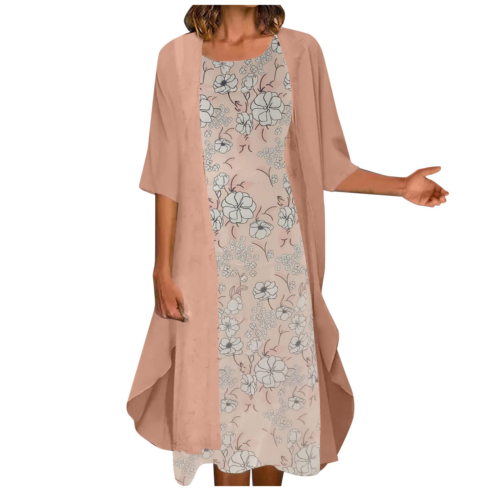 ZEFOTIM Women's Maxi Dress - Elegant Fall Midi Dress for Homecoming, Party & Casual Wear | Sexy Short Sleeve Dresses for Women | Perfect for Date Night, Office & Vacation