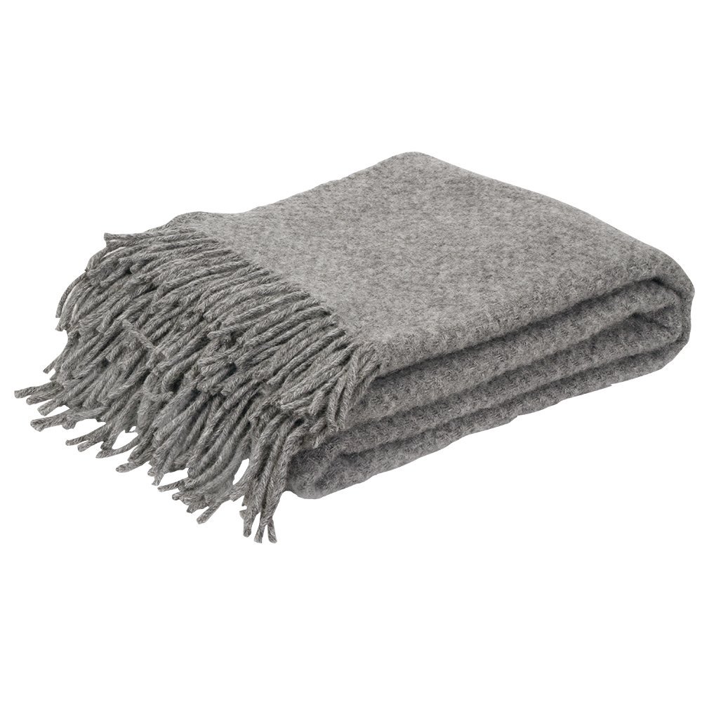 ICEWEAR Hlýja 100% Wool Solid Color Knit Throw Blanket - Soft & Warm Grey Blanket for Outdoor Camping, Picnics, and Cozy Home Decor