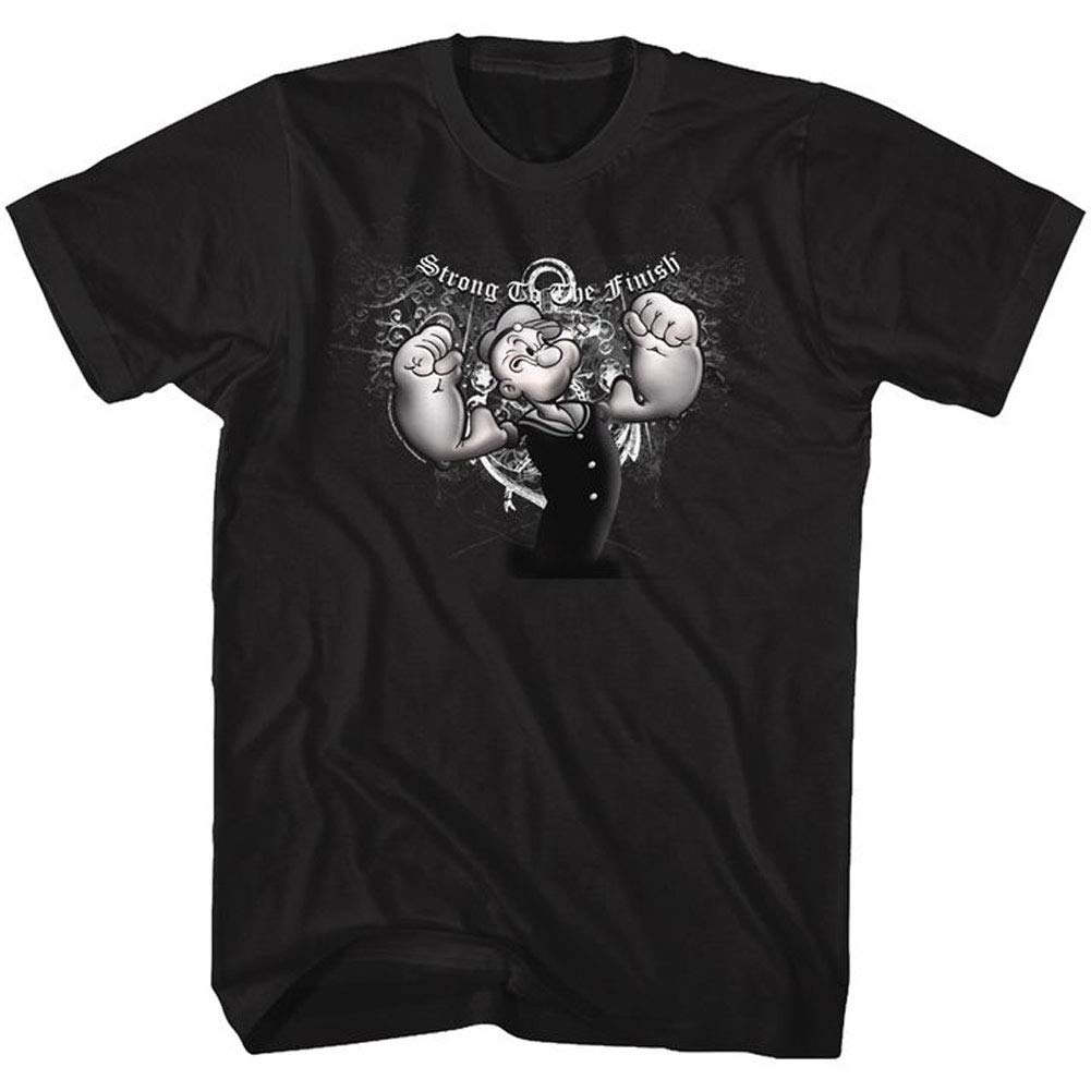 Popeye Men's Short Sleeve Graphic T-Shirt - Small, Black Cotton Tee for Casual Wear, Street Style & Pop Culture Fans