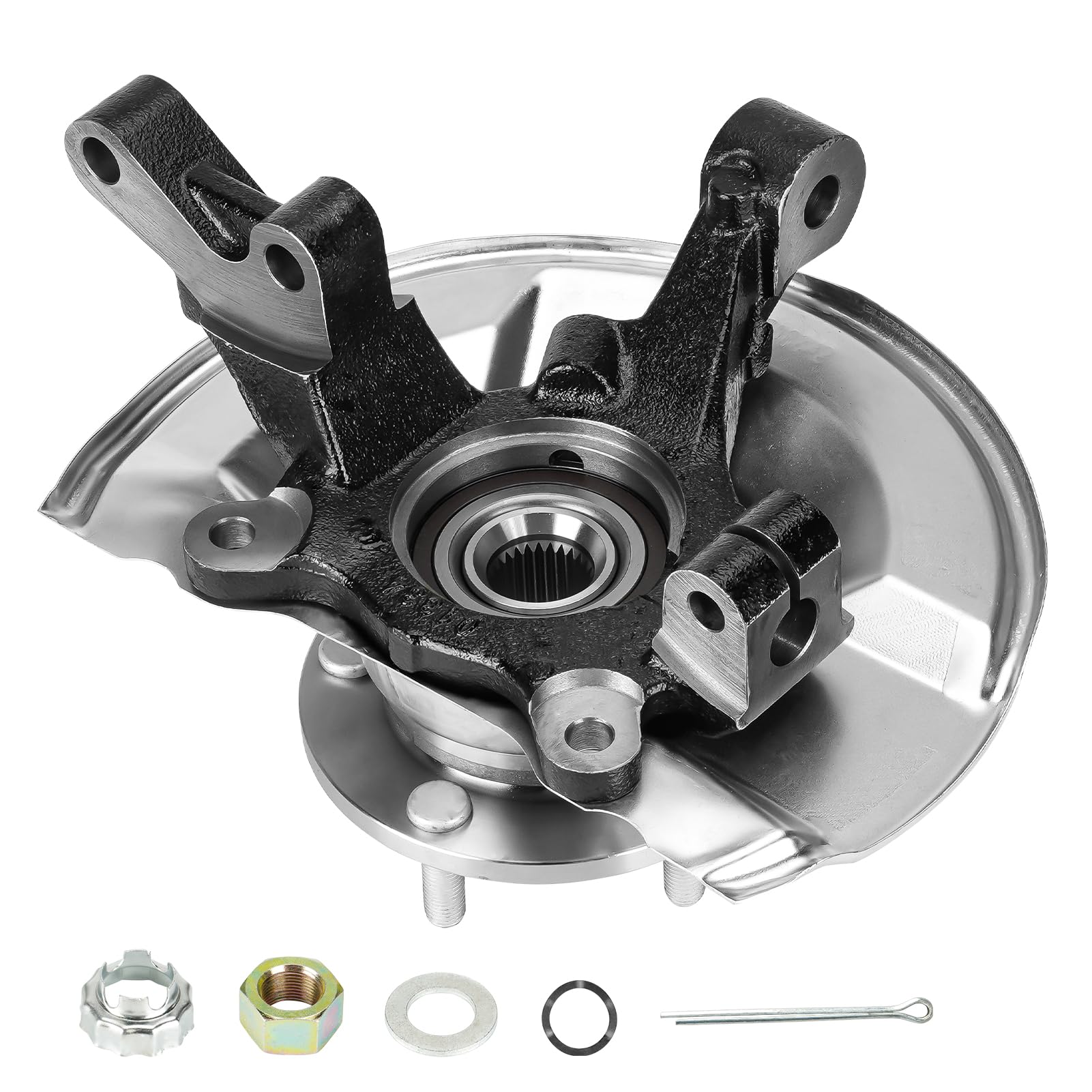 Dodge Caliber 2008-2012 & Jeep Compass Patriot 2007-2017 Front Passenger Side Loaded Steering Knuckle with Wheel Bearing Hub Assembly - OE FIX Replacement Part - Perfect for Smooth Steering & Wheel Alignment Repairs