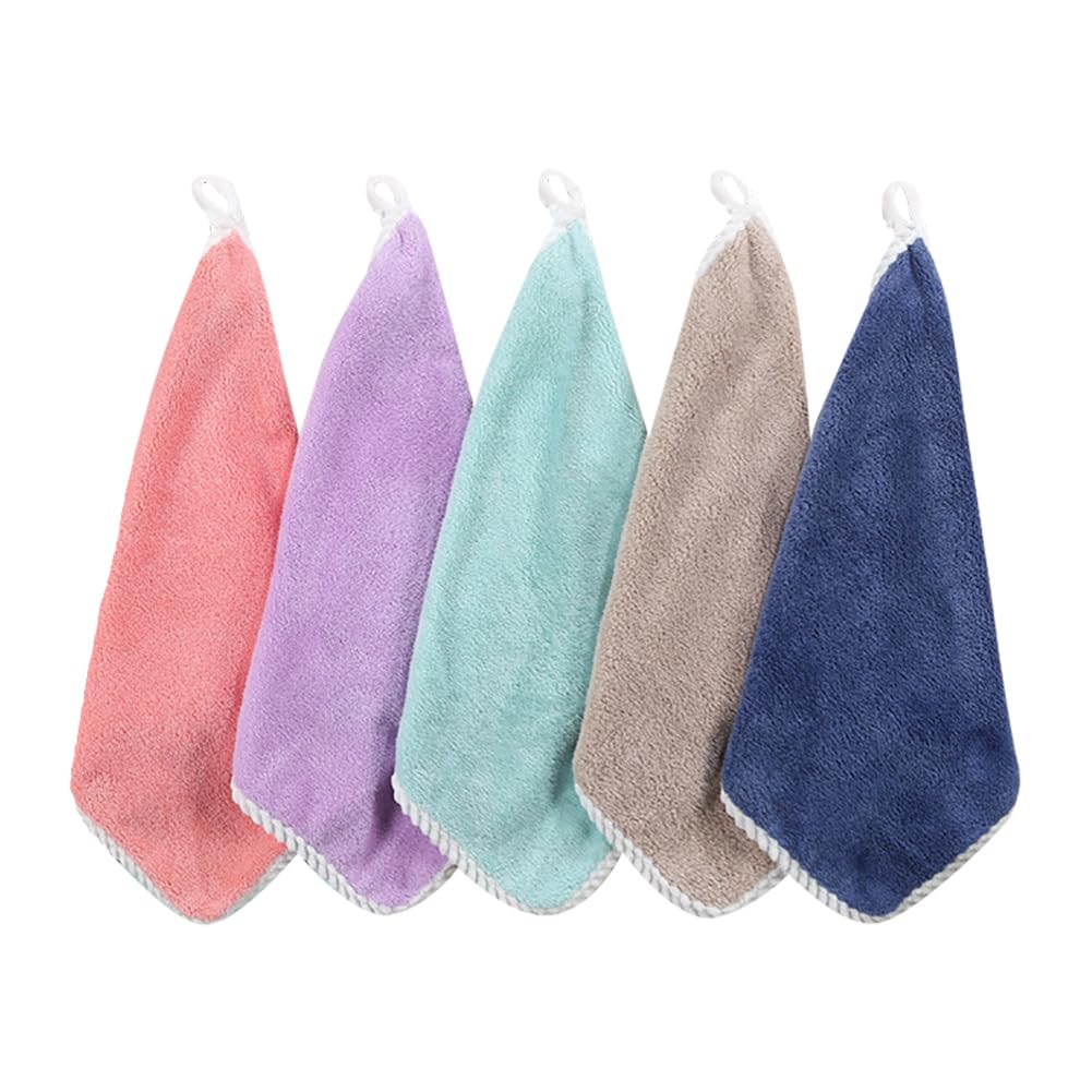5 Pack Coral Fleece Face Cloths - Ultra Soft & Absorbent Facial Towels for Makeup Removal, Cleansing & Spa | Reusable Wash Cloths for Gentle Skin Care, Travel & Daily Beauty Routine