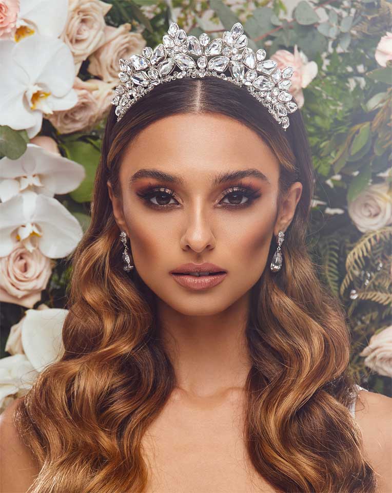 Dramatic Crystal Bridal Crown Headpiece - Makara by Kezani | Perfect for Weddings, Prom, and Special Occasions