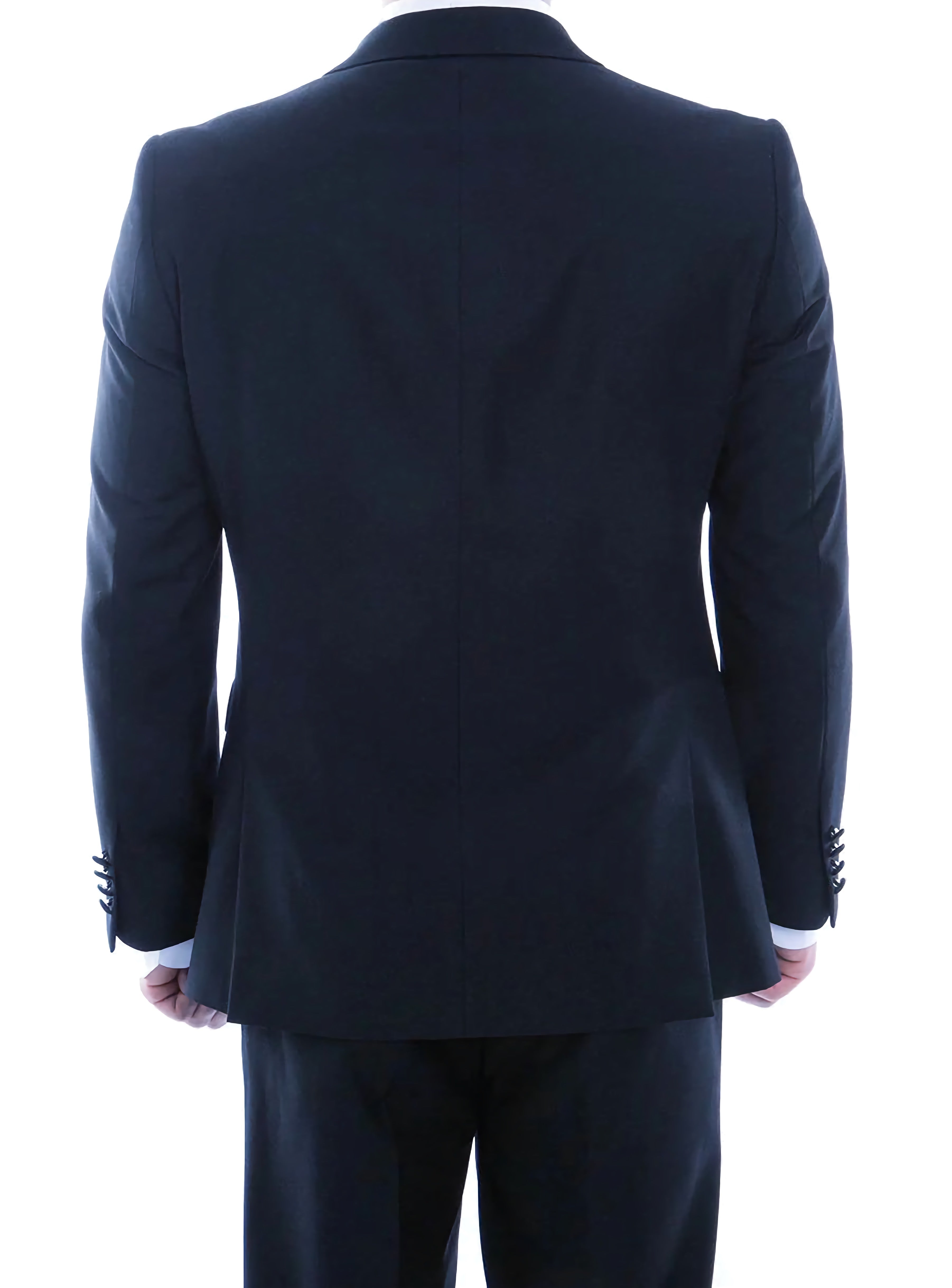 Double Breasted Slim Fit Navy Tuxedo with Black Satin Peak Lapel | Formal Wedding Suit & Evening Gown for Men | Perfect for Weddings, Prom, Black Tie Events