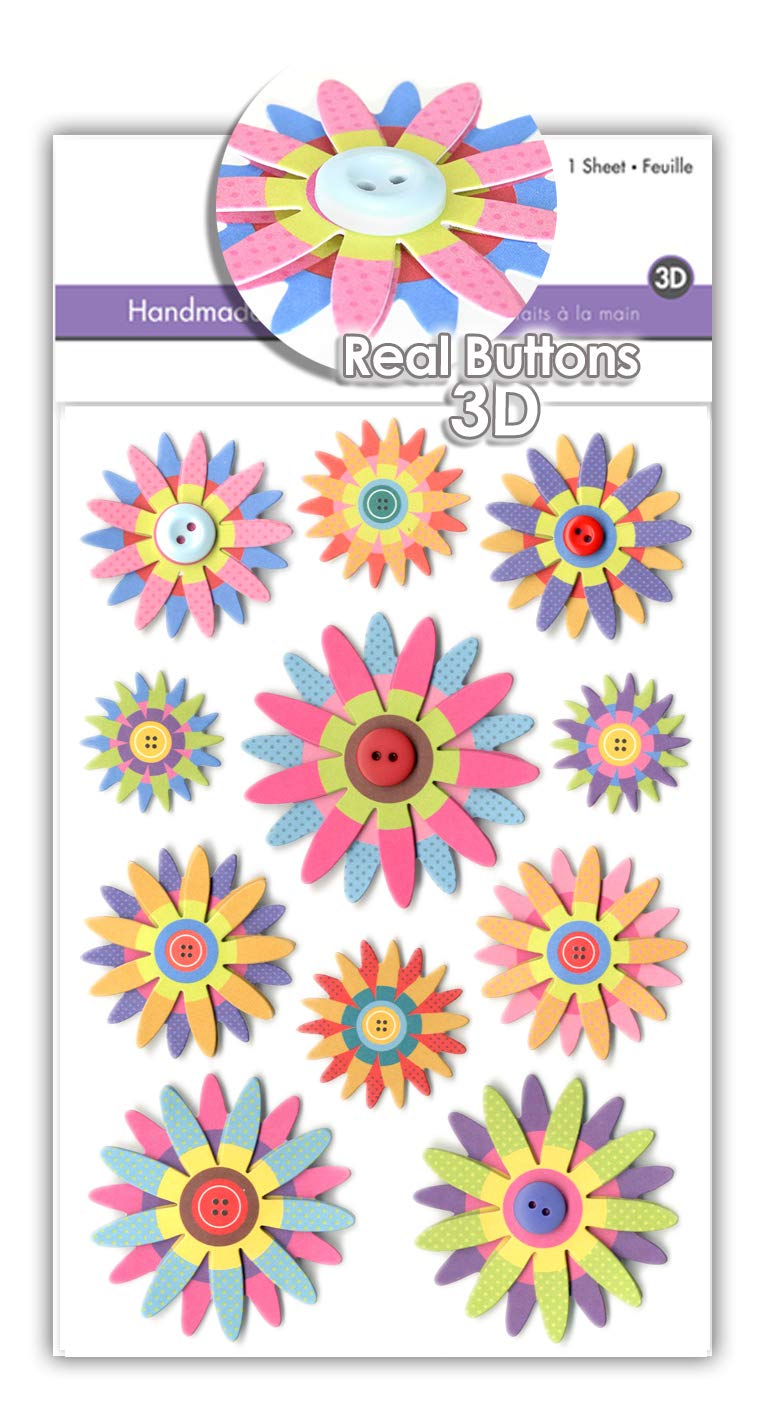 Vintage Scrapbooking Stickers - Floral Daisy Paper Flowers for Wedding, Journal, Crafts & DIY Projects | Perfect for Scrapbooks, Cards, Bullet Journals & Home Decor