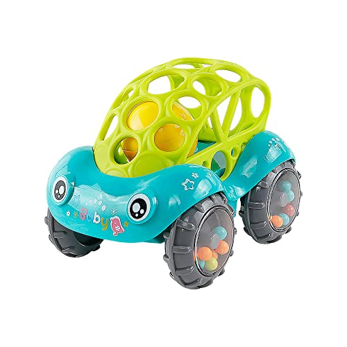 Rattle & Roll Car - 5 Inch Baby Toy for Boys & Girls Ages 3-12 Months - Green Infant Vehicle Toy for Early Learning & Sensory Development | Perfect for Playtime, Crawling Encouragement & First Birthday Gifts