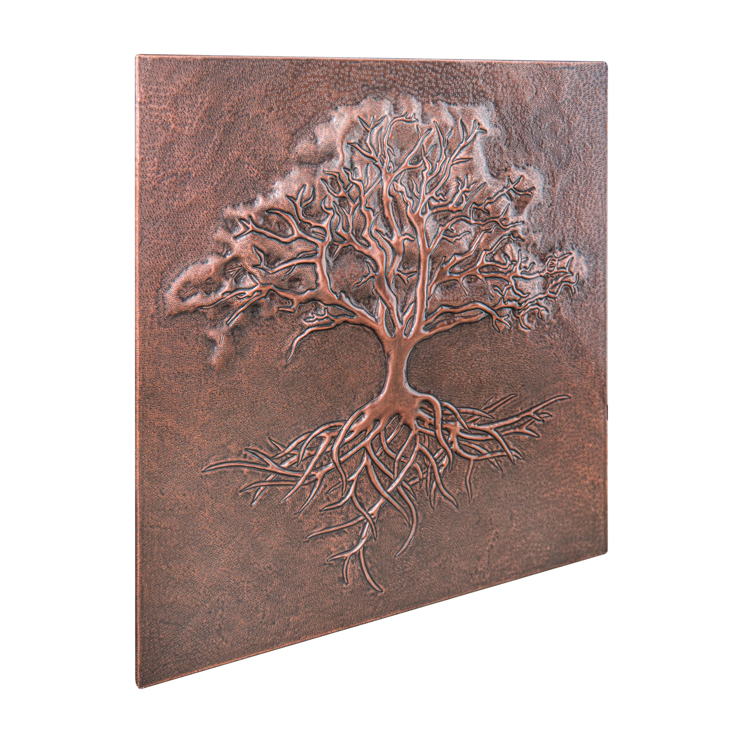 Handmade Copper Backsplash Tile - Tree with Roots Design, Custom Kitchen Backsplash Panel for Indoor & Outdoor Wall Decor (Brown) | Perfect for Farmhouse, Rustic, and Modern Home Decor