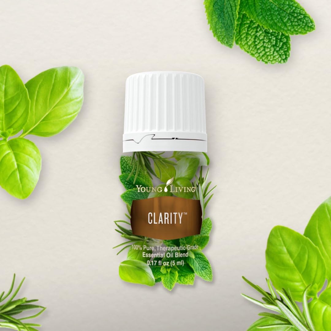 Young Living Clarity Premium Essential Oil 5ml - 100% Pure Aromatherapy Oil Blend for Focus, Meditation & Yoga | 12 Therapeutic Oils for Mental Clarity & Concentration | Perfect for Diffusers, Massage & Stress Relief