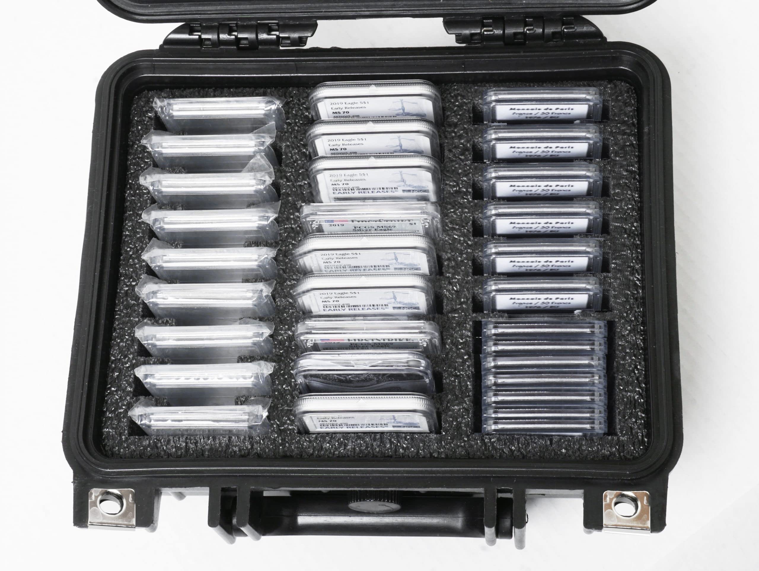 Case Club 27-45 Graded Coin Slab Storage Case - Secure Foam Slots for PCGS, NGC & Other Graded Coins - Durable Hard Shell Travel Organizer for Collectors - Perfect for Home Display, Safe Transport & Coin Collection Organization