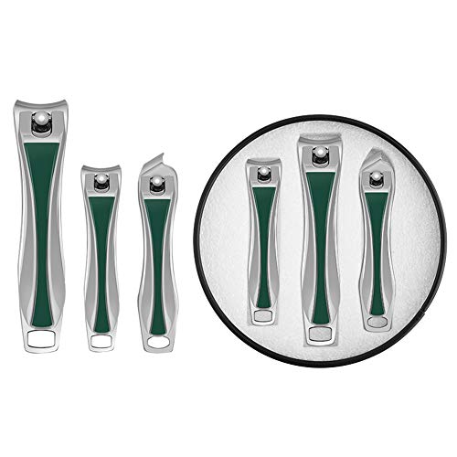3-Piece Stainless Steel Nail Clipper Set - Professional Manicure & Pedicure Kit for Fingernails & Toenails - Sharp Nail Cutters with Travel Case - Perfect for Home, Travel & Grooming Essentials