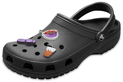Crocs Classic Clog for Men and Women with 3-Pack Jibbitz Charms - Comfortable Slip-On Shoes for Casual Wear, Beach, and Home Use