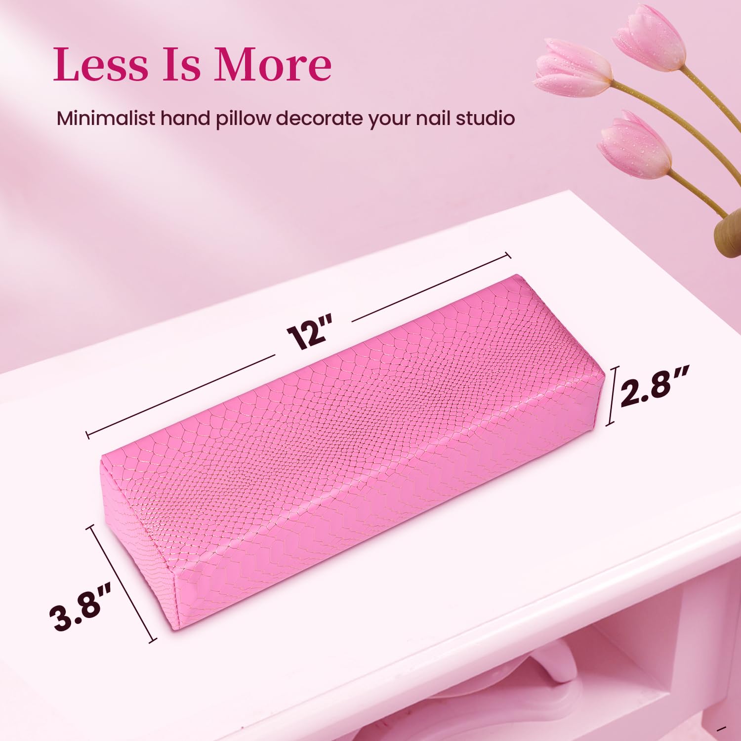 **Professional Nail Tech Arm Rest - Easy to Clean PU Leather Hand Rest Cushion for Acrylic Nails, Soft & Waterproof Nail Art Support (Orchid) - Perfect for Salon, Home Manicures & Nail Art Enthusiasts**