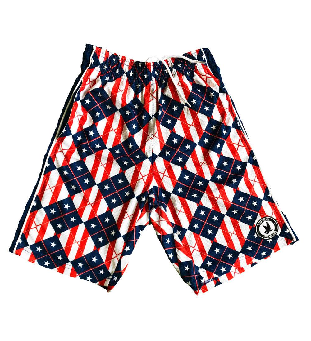 Men's Patriotic Stars and Stripes American Flag Shorts - Comfortable Casual Summer Shorts for BBQ, Beach, and 4th of July Celebrations