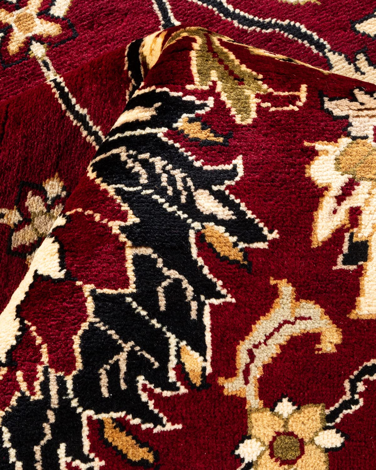 Handmade Hand-Knotted Wool Traditional Overdyed Mogul Red 8x10 Area Rug - Unique Solo Rugs for Living Room, Bedroom & Dining Room Decor