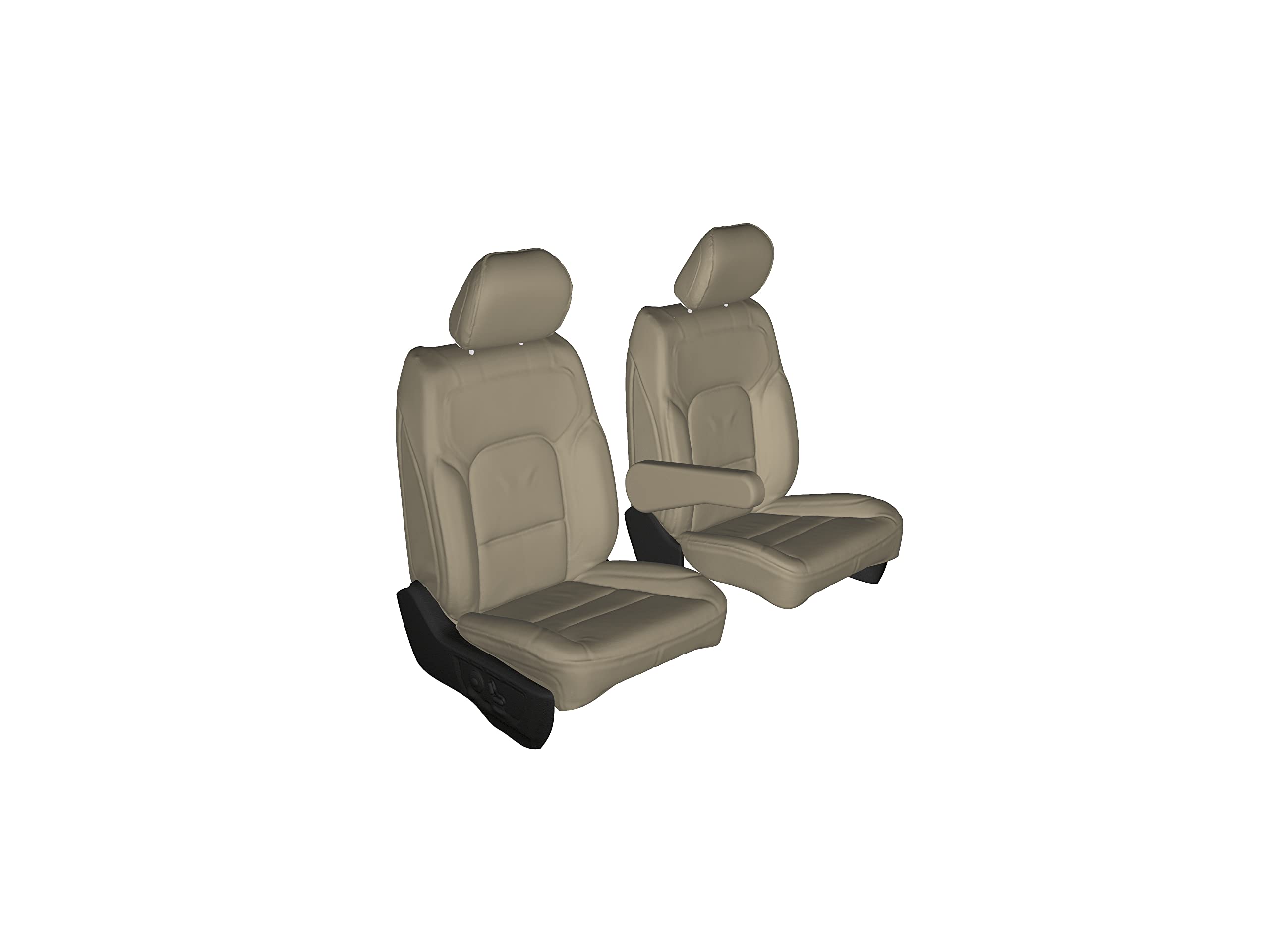 Premium Beige Leatherette Seat Covers for Chevy Suburban, Tahoe & GMC Yukon - Electric Driver Side & Lumbar Support - Perfect for Road Trips & Family Adventures