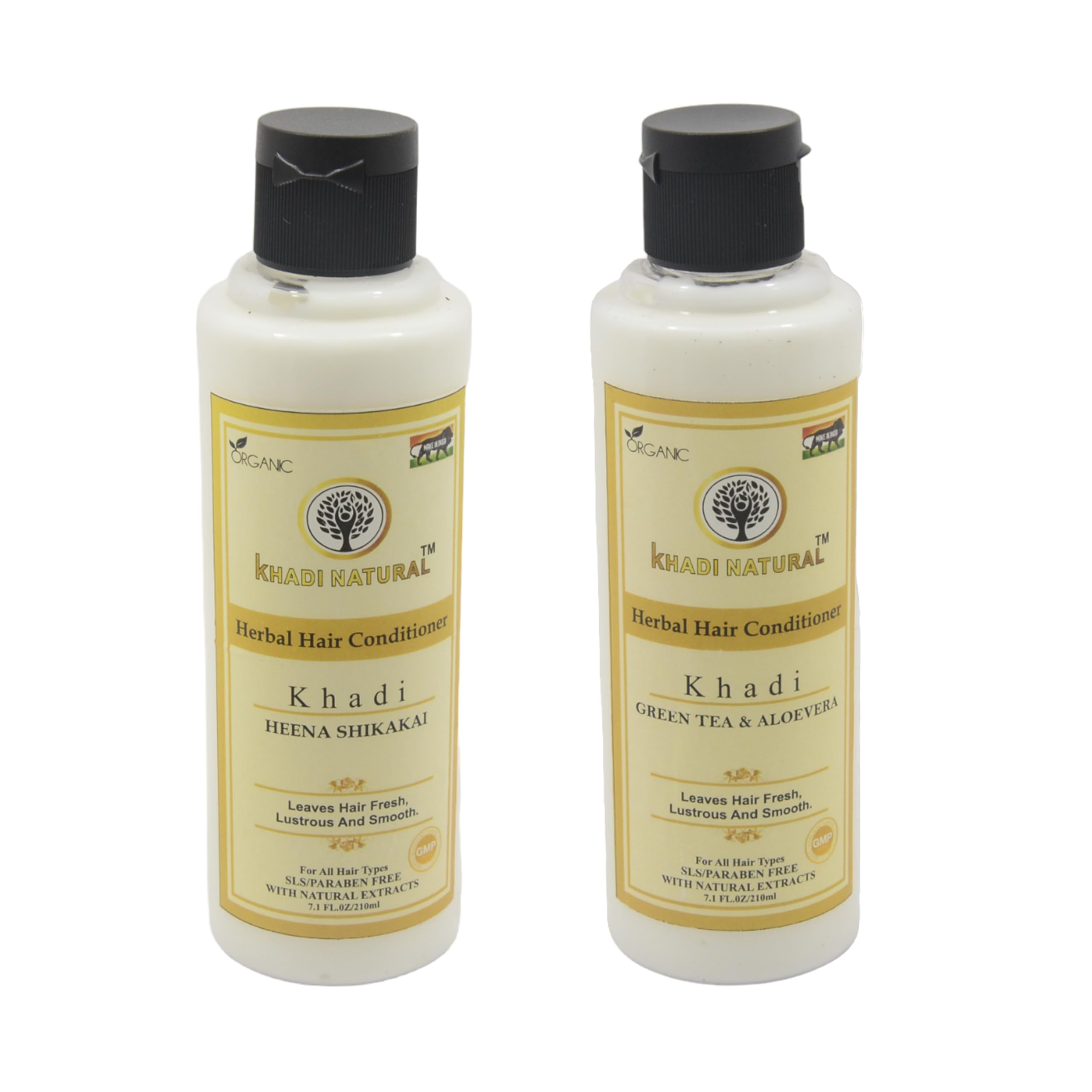 Khadi Natural Henna & Shikakai Shampoo with Green Tea & Aloe Vera Conditioner Set - Herbal Hair Care Combo for Shine & Growth | Perfect for Dry, Damaged Hair & Scalp Nourishment