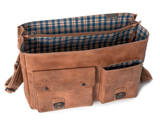 Premium Hunter Finn Business Bag for Men & Women - Durable Leather Laptop Briefcase for Office, Work & Travel - Stylish Professional Messenger Bag for Business Professionals & Commuters