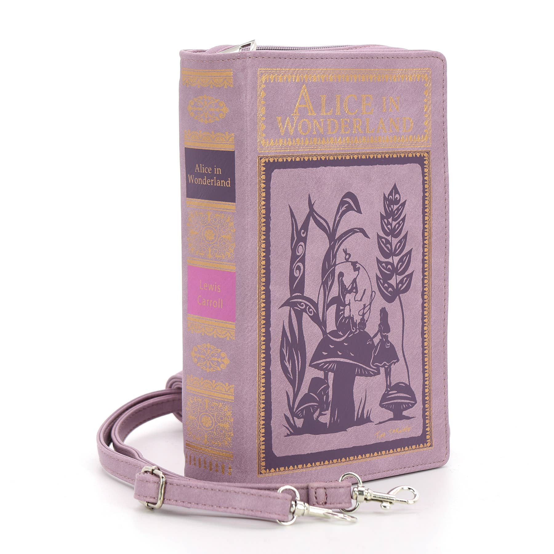 Alice in Wonderland Book Handbag - Lavender Purse for Women | Unique Literary Fashion Accessory for Cosplay, Tea Parties & Daily Use