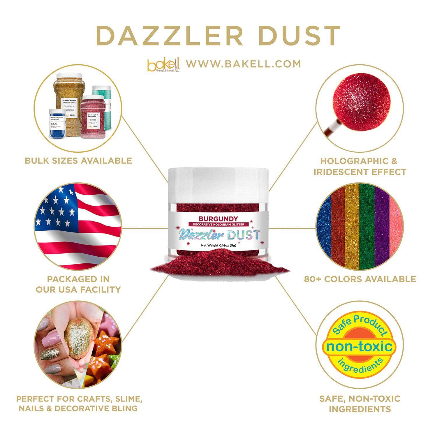 Burgundy Red Dazzler Dust® - Premium Private Label Cosmetic Glitter for Makeup, Nails & Body Art | Perfect for DIY Beauty, Festival Looks & Special Occasions