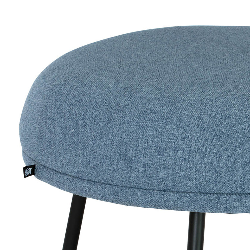 JUSTY 25 Inch Marble Blue Footstool Ottoman - Modern Living Room Furniture for Home Decor, Comfortable Seating & Storage Solution