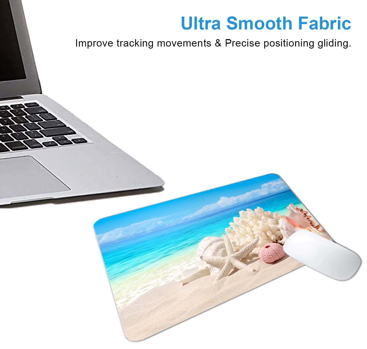 Cute Sand Beach Mouse Pad - Custom Small Mouse Pads with Designs, Non-Slip Rubber Base, Portable Office & Gaming Mouse Pad for Laptop & PC - Perfect for Work, Home & Travel Use