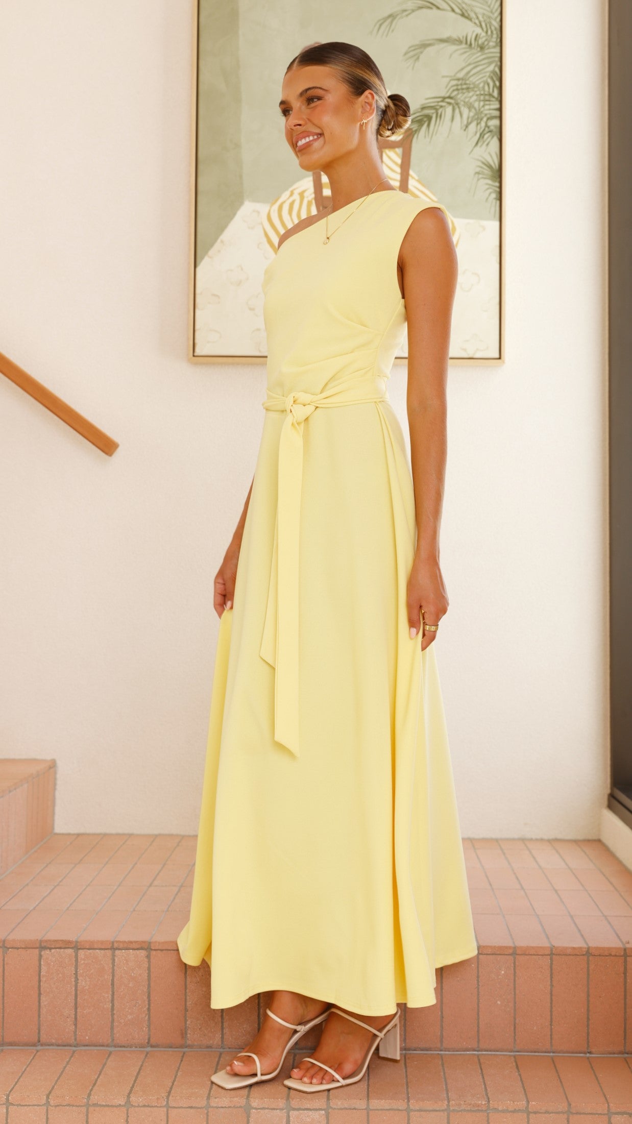 Gemma Maxi Dress in Baby Yellow - Flowy Summer Dress for Women, Beach Wedding & Vacation Outfit