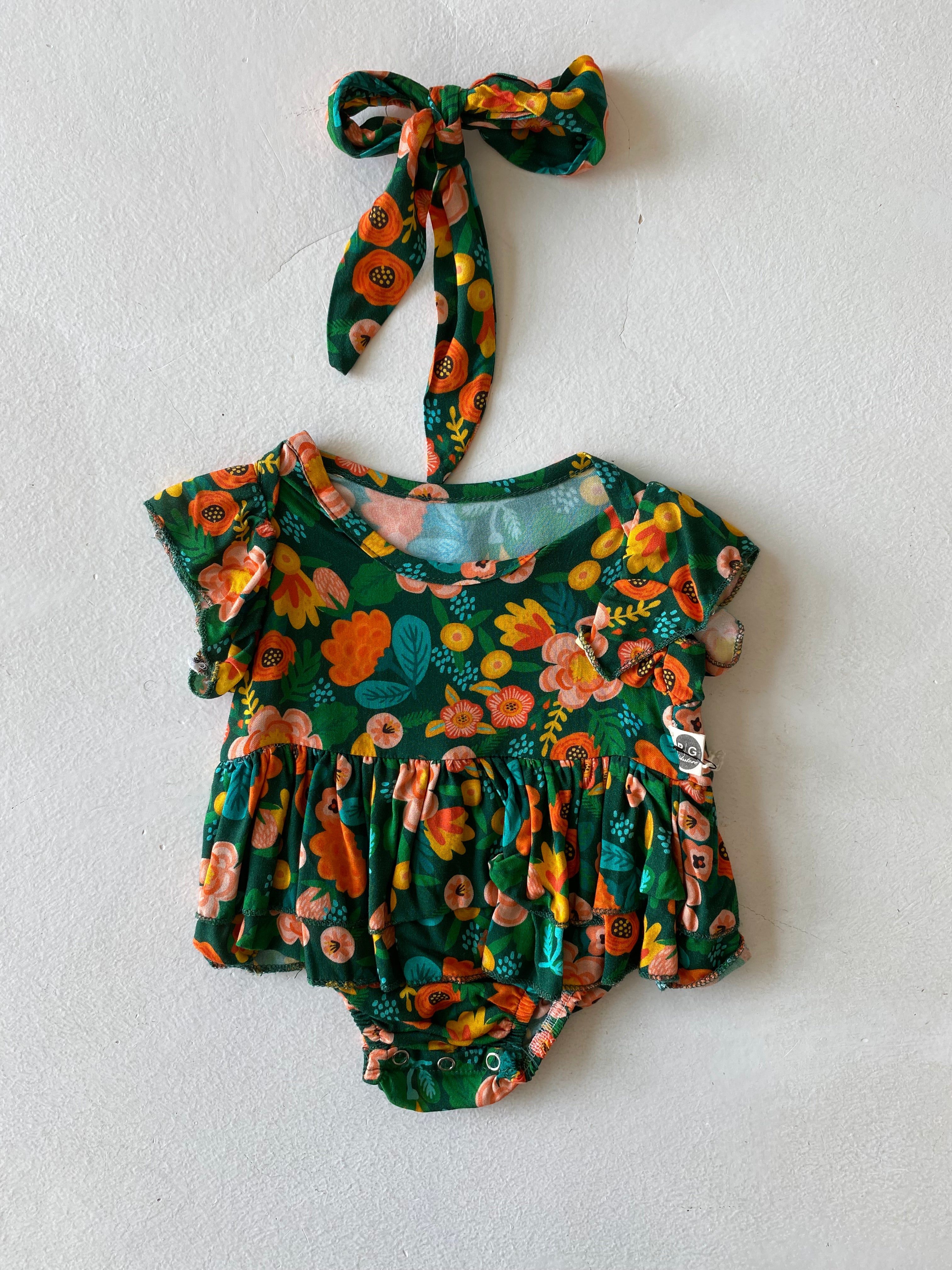 100% Cotton Ruffled Dress and Headband Set for Baby Girls - Perfect for Birthday Parties, Photo Shoots & Special Occasions