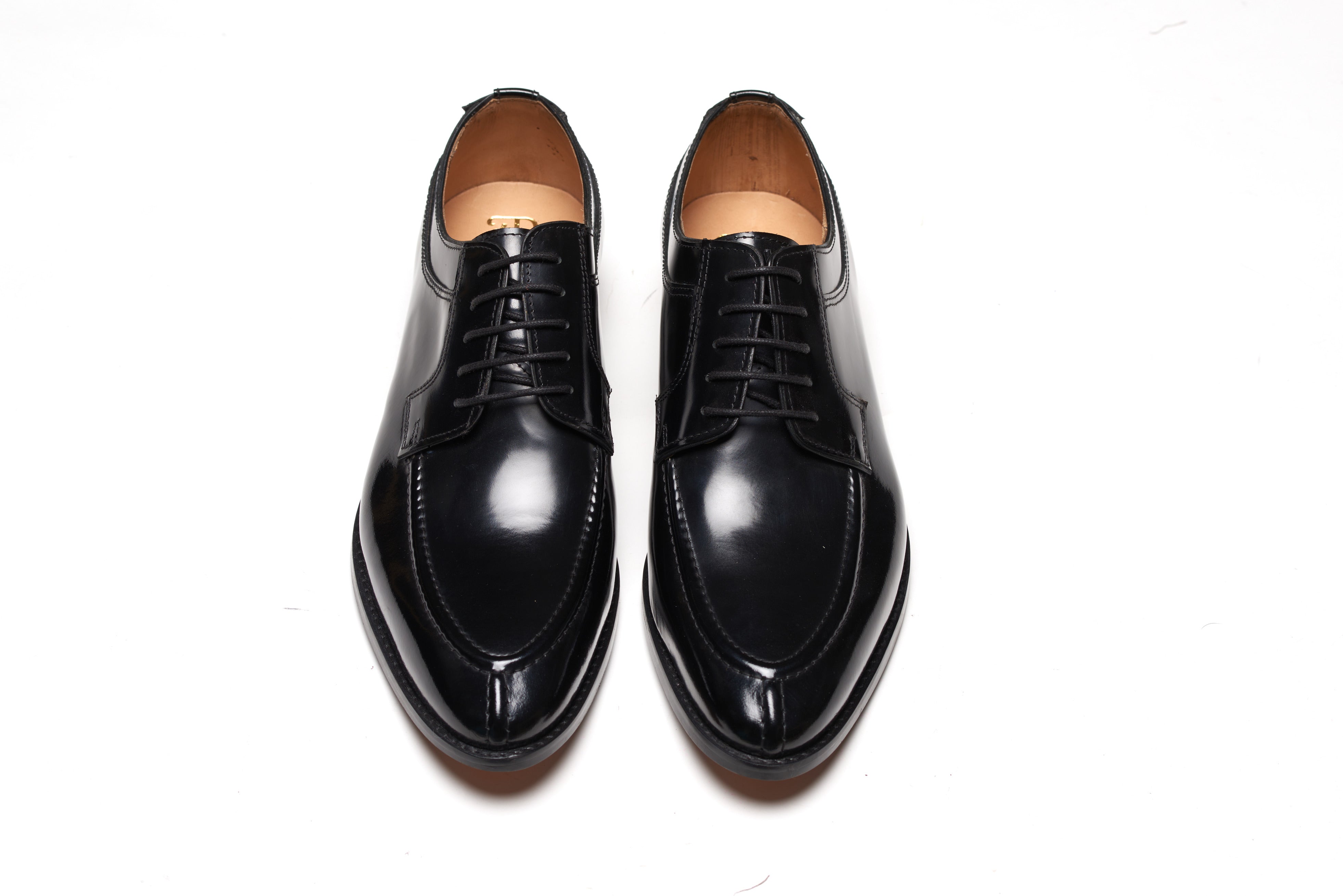 Premium High Gloss Black Split Toe Derby Shoes - Elegant Men's Dress Shoes for Business, Formal Events & Special Occasions