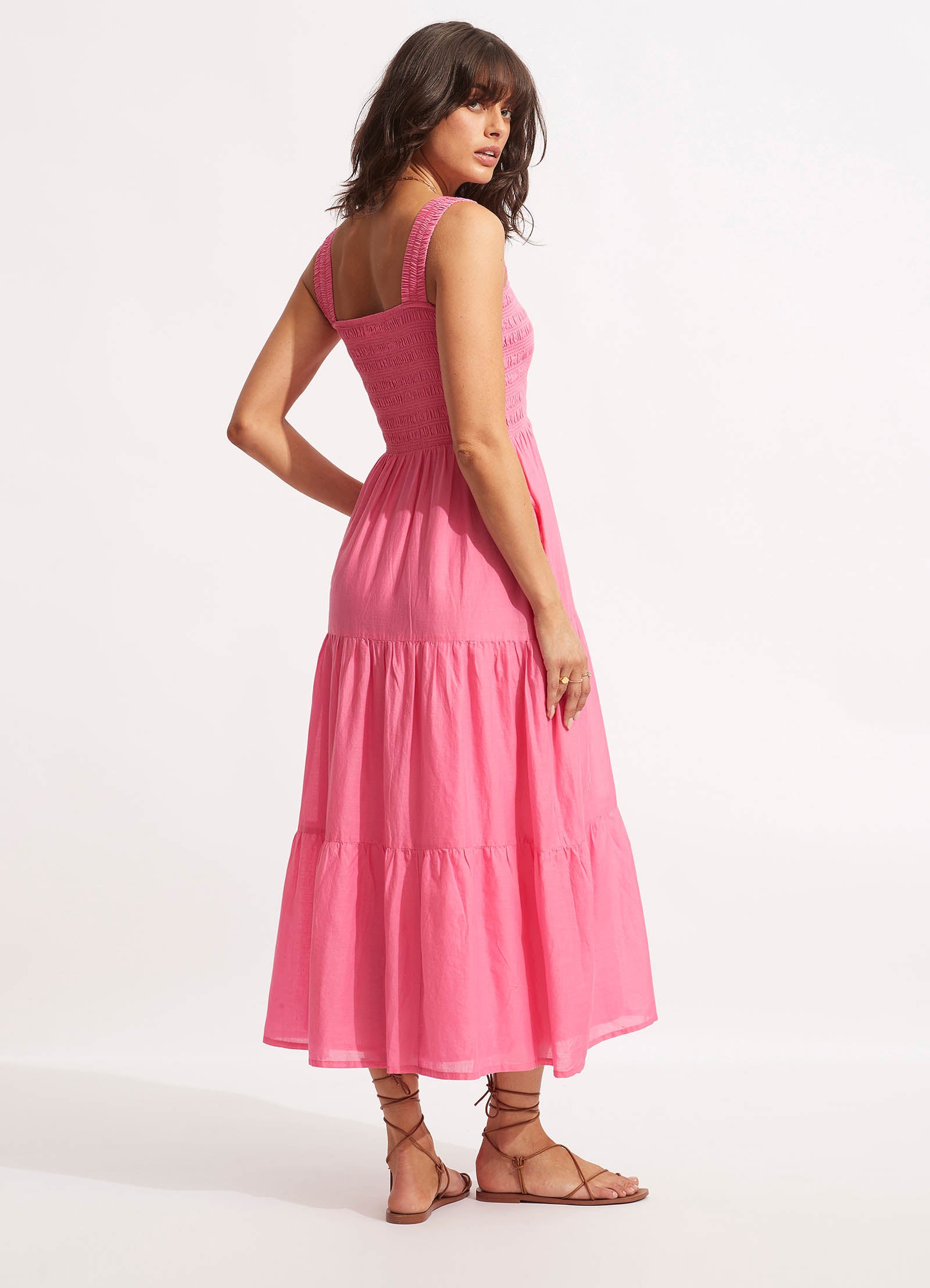 Faithful Midi Dress in Pink - Elegant Floral Summer Dress for Women | Perfect for Weddings, Parties & Date Nights