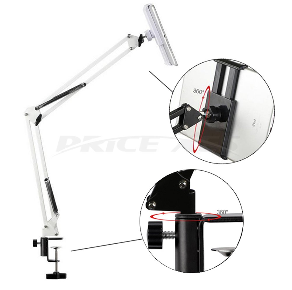 Adjustable Metal Tablet Stand Holder for iPad & Phone - 360° Rotating, 4-10.6