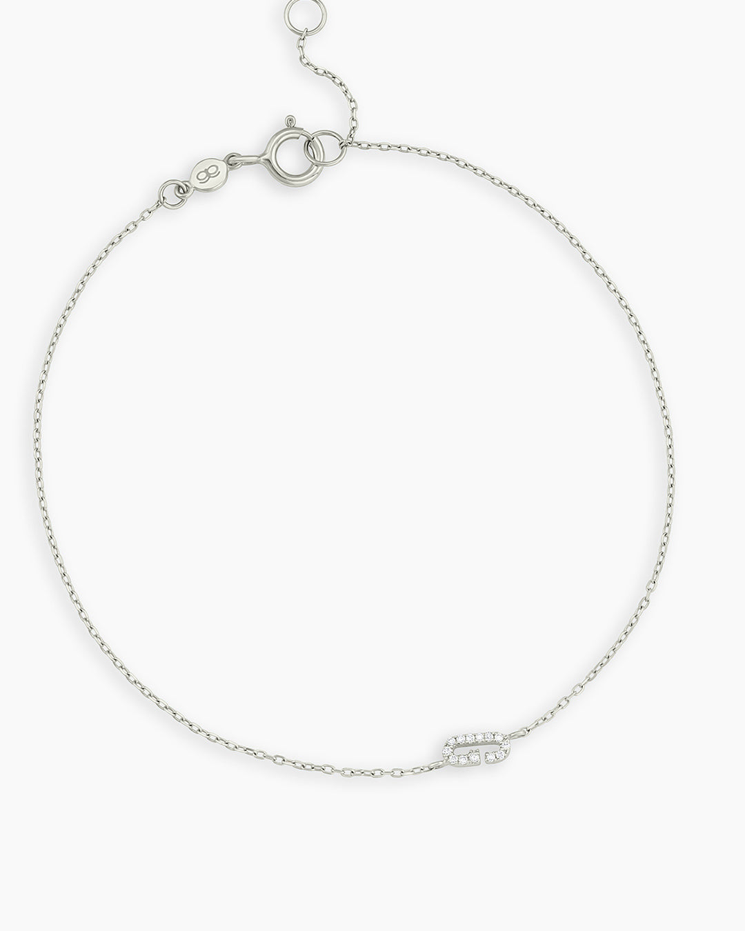 Diamond Pavé Alphabet Bracelet - Personalized Initial Letter Bracelet for Women, Sterling Silver or Gold Plated, Elegant Gift for Birthday, Anniversary, Valentine's Day | Perfect for Everyday Wear & Special Occasions