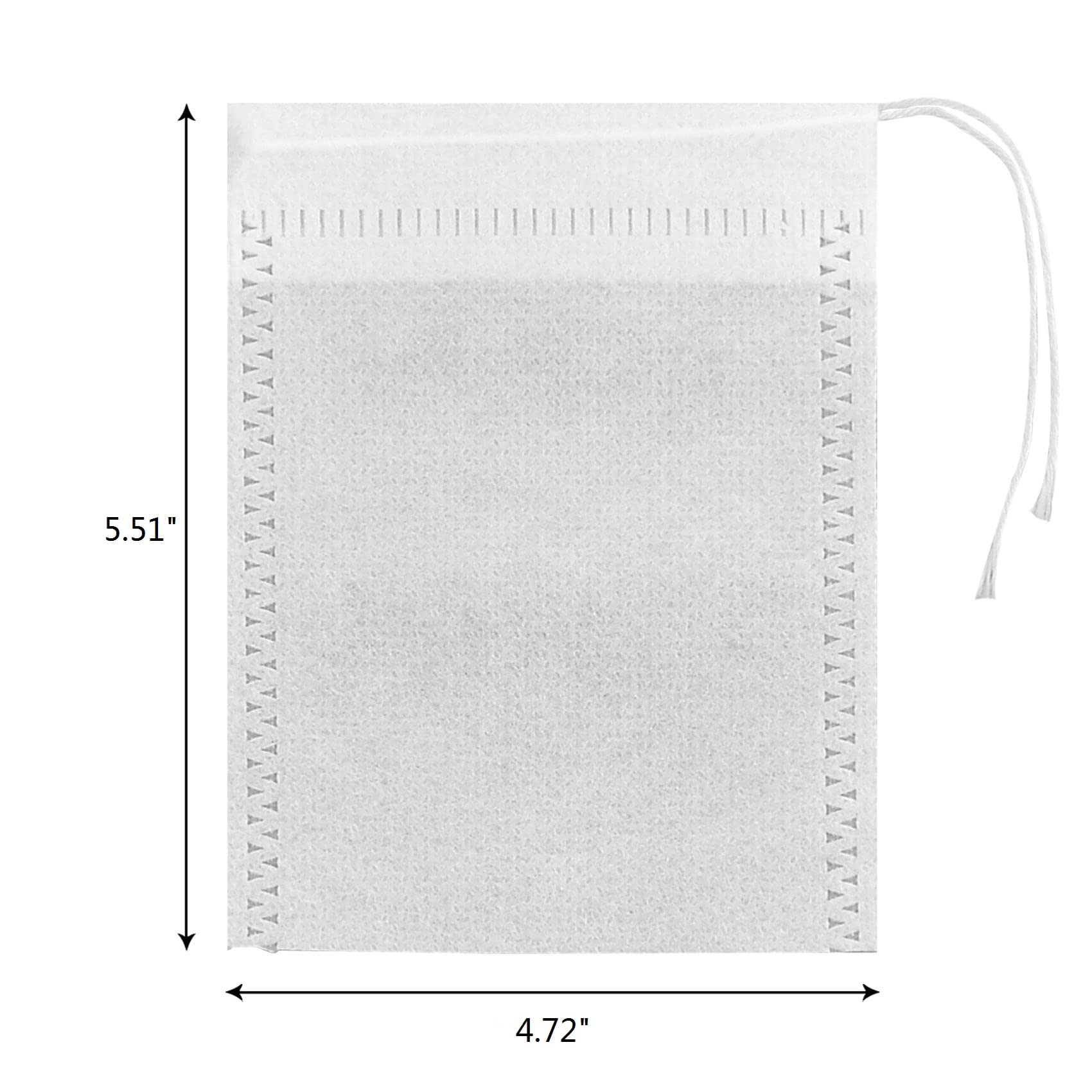 100 Pcs Disposable Empty Tea Filter Bags for Loose Leaf Tea - 4.72 x 5.51 Inches White Tea Infuser Bags - Perfect for Home Brewing, Iced Tea, Herbal Tea & DIY Tea Blends