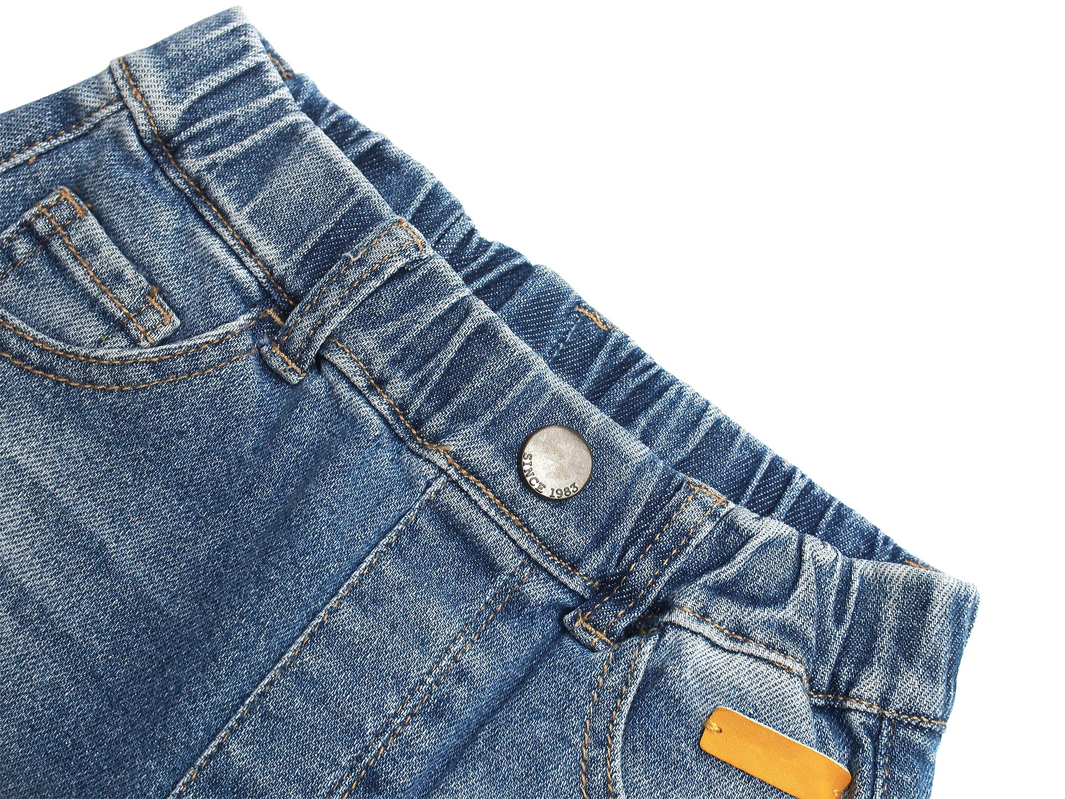 KIDSCOOL SPACE Girls Elastic Waist Slim Jeans - Ripped Fashion Denim Pants for Teen Girls | Comfortable Stretchable Skinny Jeans for School, Playdates & Everyday Wear