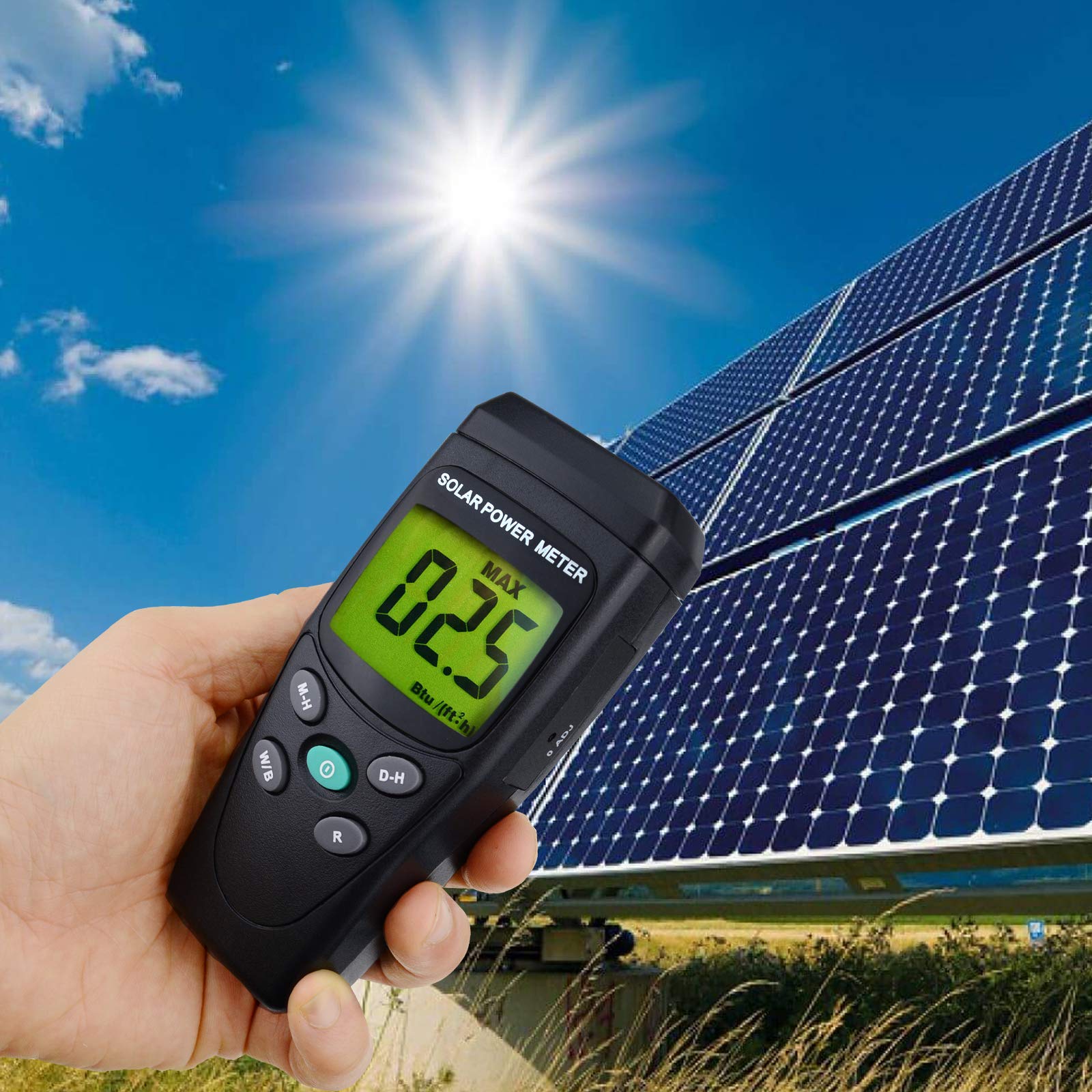 Digital Solar Power Meter - Pyranometer for Solar Radiation & Energy Measurement | Agriculture, Physics & Optical Lab Tools | Perfect for Solar Panel Testing & Environmental Research