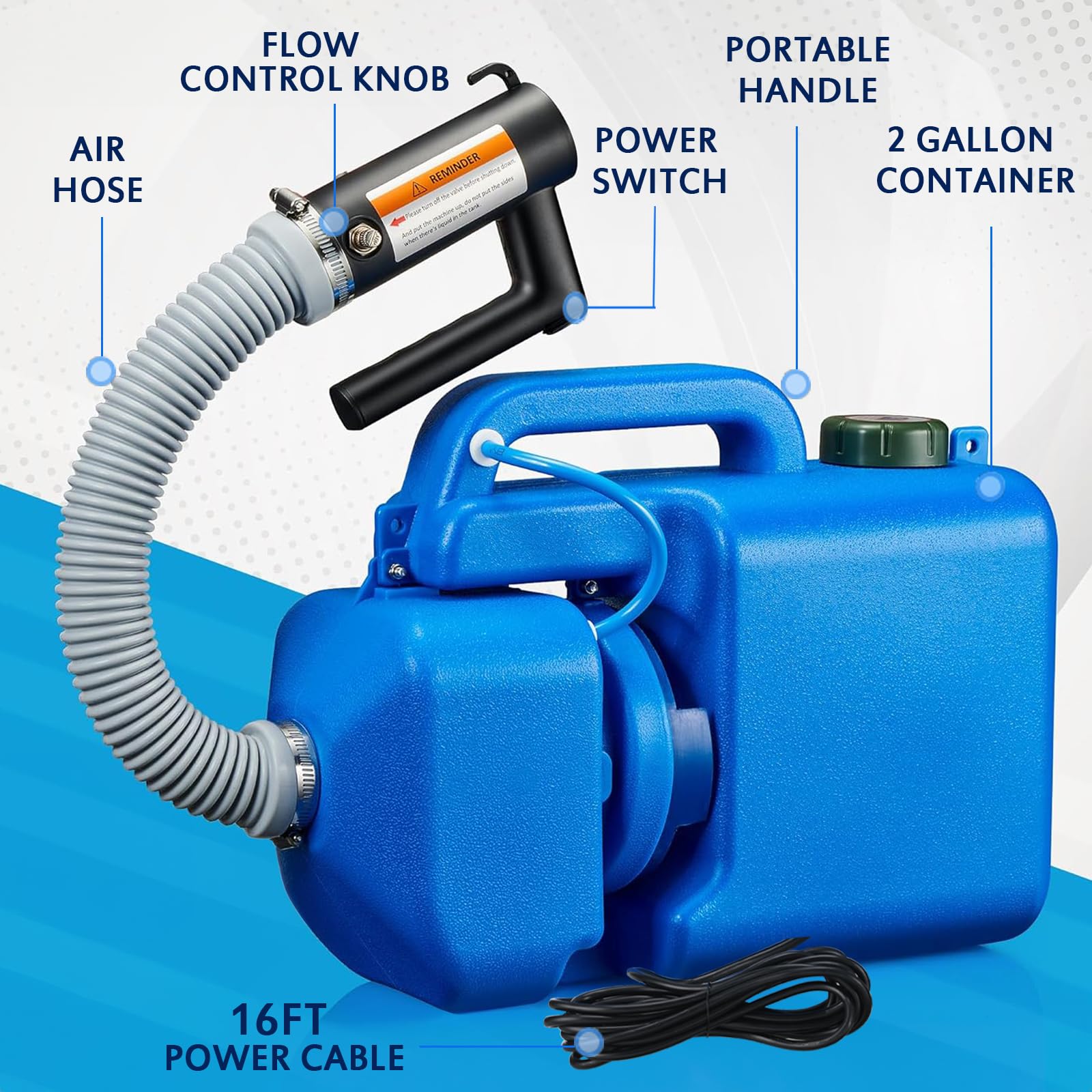 LONYEON 8L Electric ULV Cold Fogger Machine with Backpack - Adjustable Flow Rate Mist Atomizer for Large Area Disinfection | Ideal for Home, Indoor, Outdoor, Garden, and Pest Control Applications