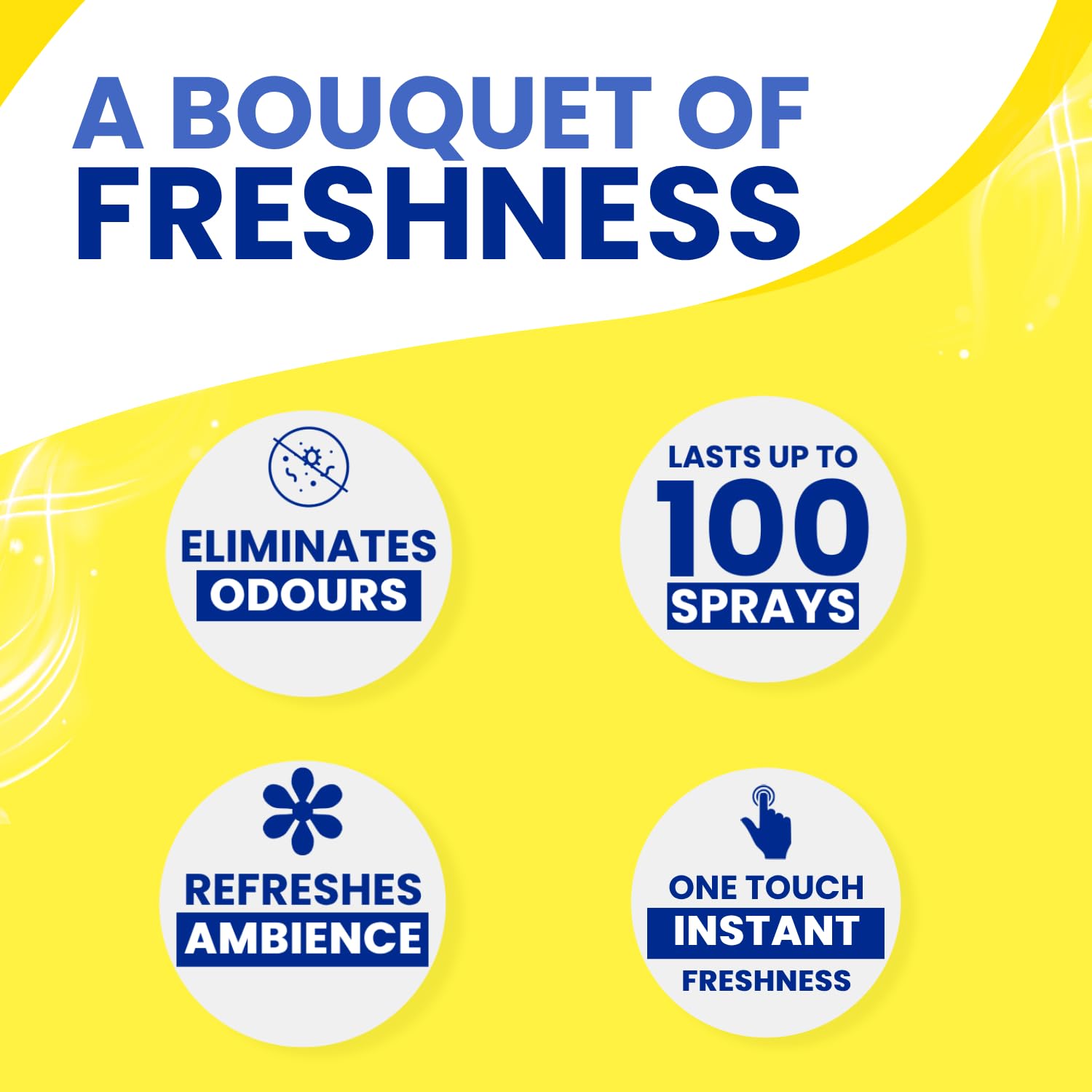 Glade Touch 'N' Fresh Lemon Scent Aerosol Air Freshener Refill (12ml) - Pack of 1 for Home, Office, Bathroom & Car Odor Elimination