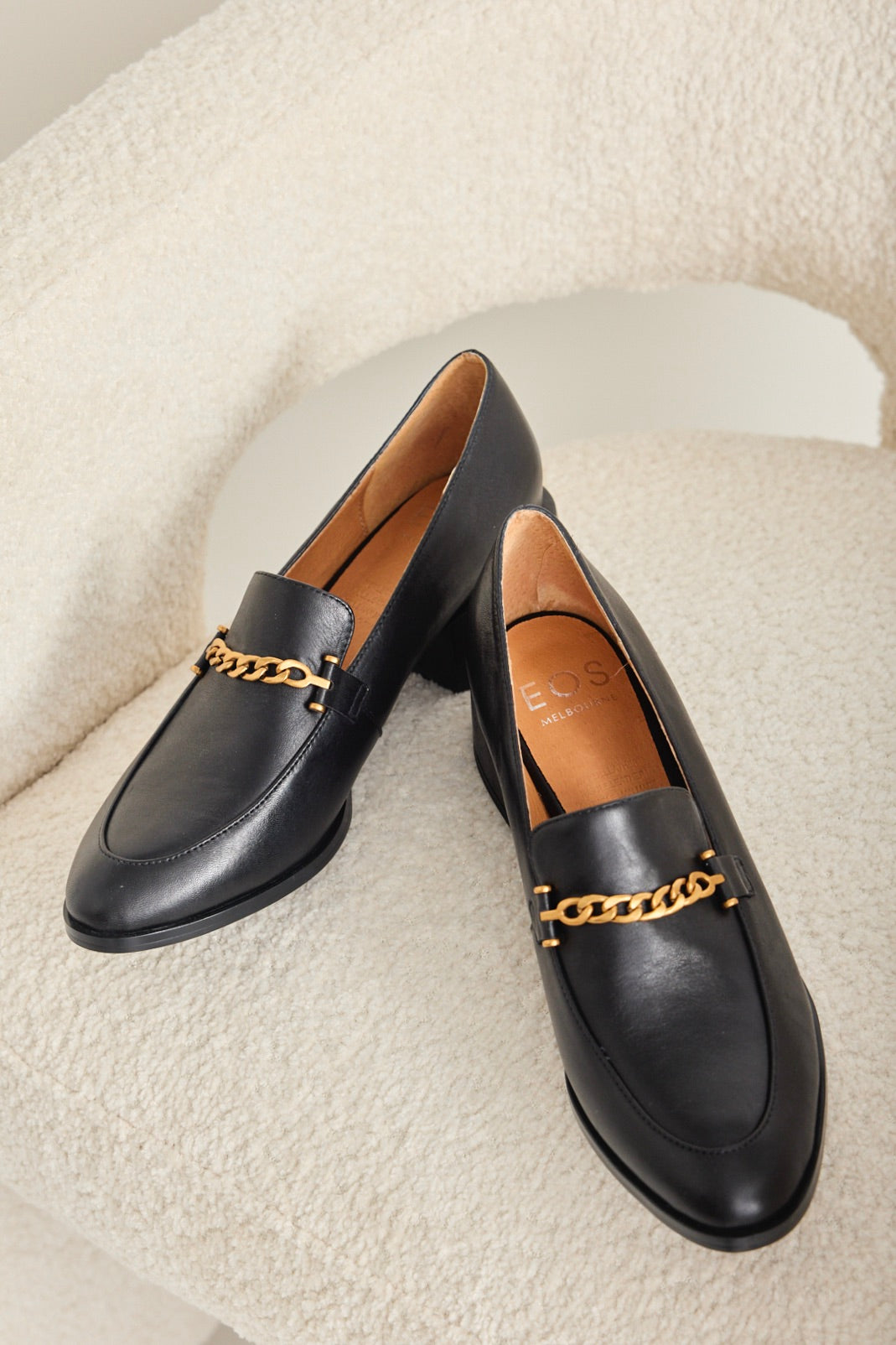 Premium Castella Black Leather Loafers with Gold Chain Detail - Stylish & Comfortable Slip-On Shoes for Men, Perfect for Business Casual, Office Wear & Formal Occasions