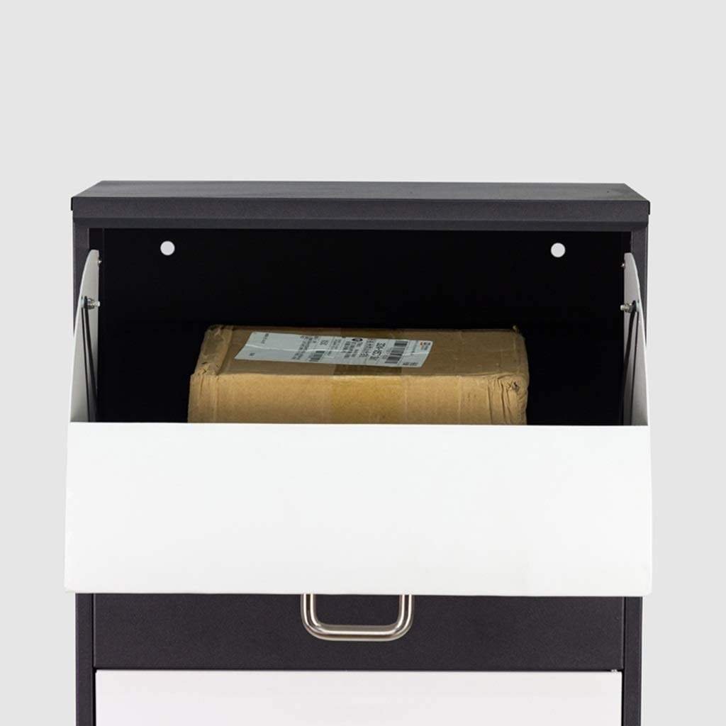 **Large 40x23x65cm Gray Metal Mailbox with Key - Secure Parcel & Newspaper Delivery Box for Porch, Home Improvement, Outdoor Storage - Durable Household Mail Cabinet for Magazines & Packages**