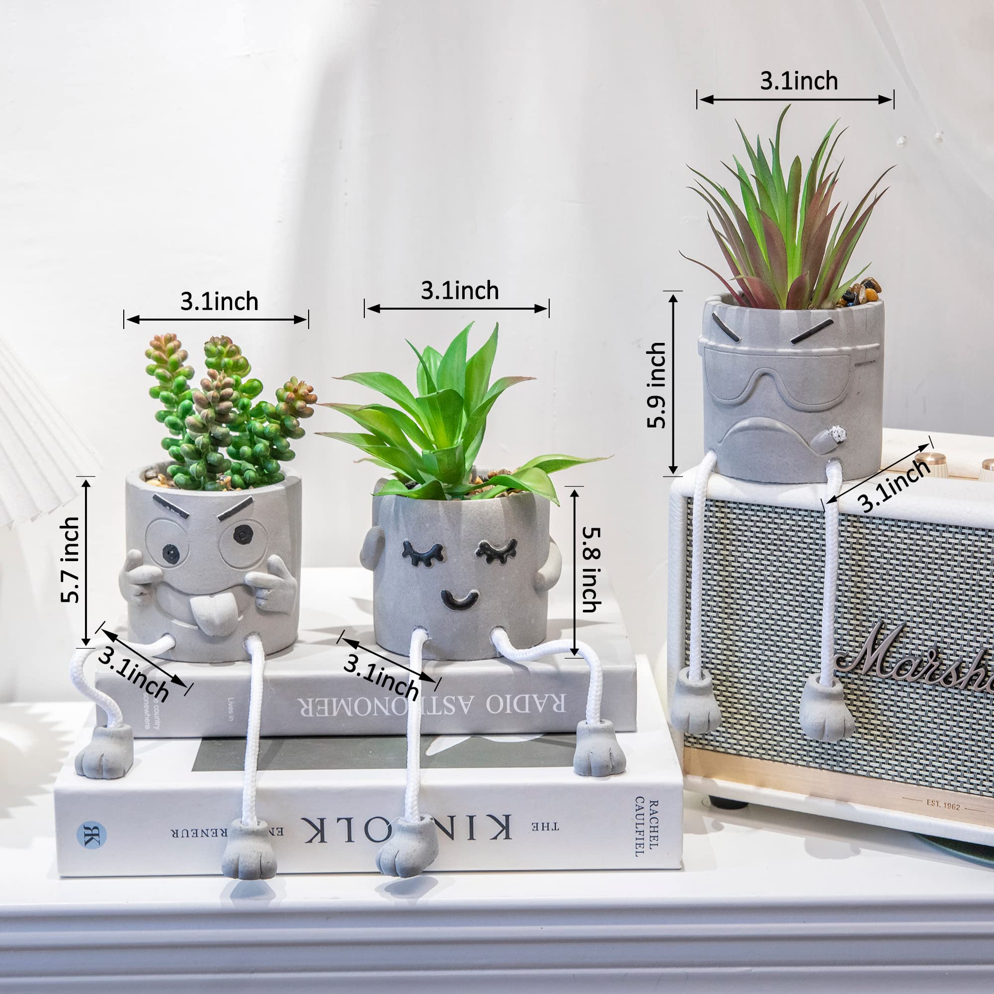 3PCS Artificial Succulent Plants - Small Fake Plants for Office Desk, Bedroom & Bathroom Decor - Lovely Faux Succulents for Home & Workspace - Perfect for Desk Organizing, Gift Giving & Interior Styling