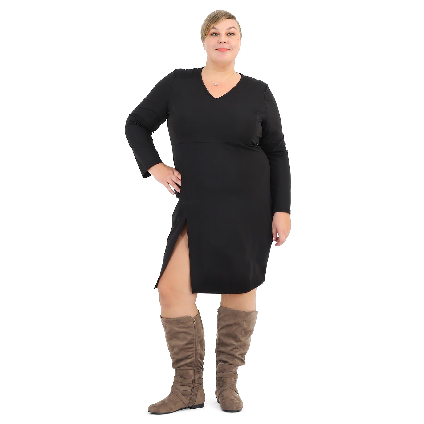 Mysoft Women's Wide & Extra Wide Calf Knee High Boots - Flat Heel Tall Boots with Side Zippers for Comfortable All-Day Wear | Perfect for Work, Winter & Casual Outfits