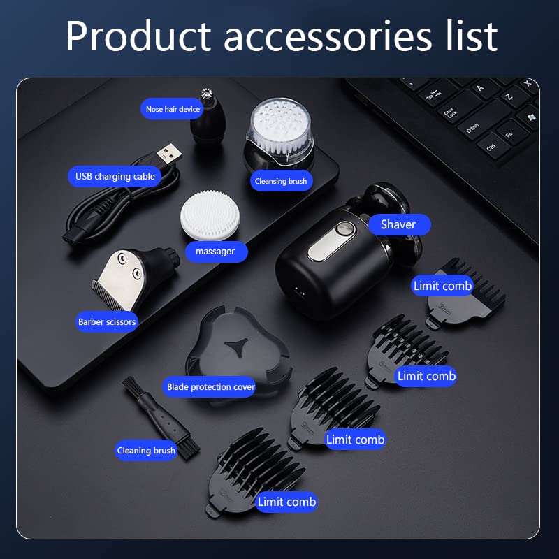 Electric Head Shaver for Bald Men - Wet & Dry Waterproof Cordless 3D Rotary Shaver with USB Recharge & LCD Display - Perfect for Travel, Gym, and Home Grooming