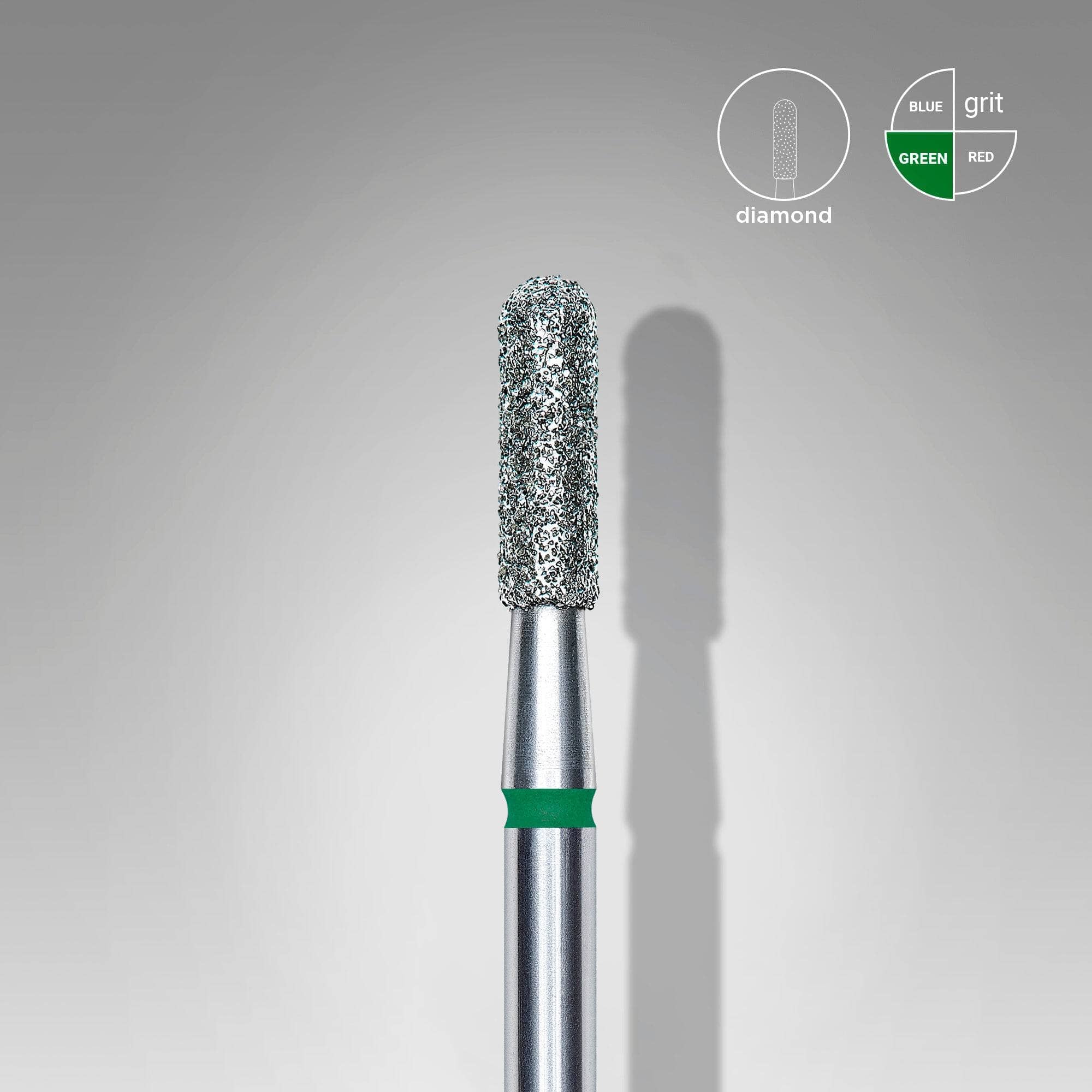 Staleks Diamond Nail Drill Bit - Rounded Cylinder Shape, 2.3mm Green for Professional Manicure & Pedicure | Perfect for Nail Salons, Home Use & Gel Polish Removal