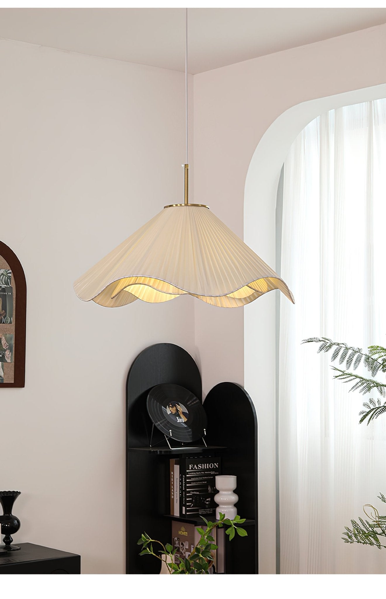 Elara Pendant Light - Modern Hanging Ceiling Lamp for Kitchen Island, Dining Room & Bedroom - Elegant Glass Shade with Gold Finish - Perfect for Home Decor & Interior Lighting