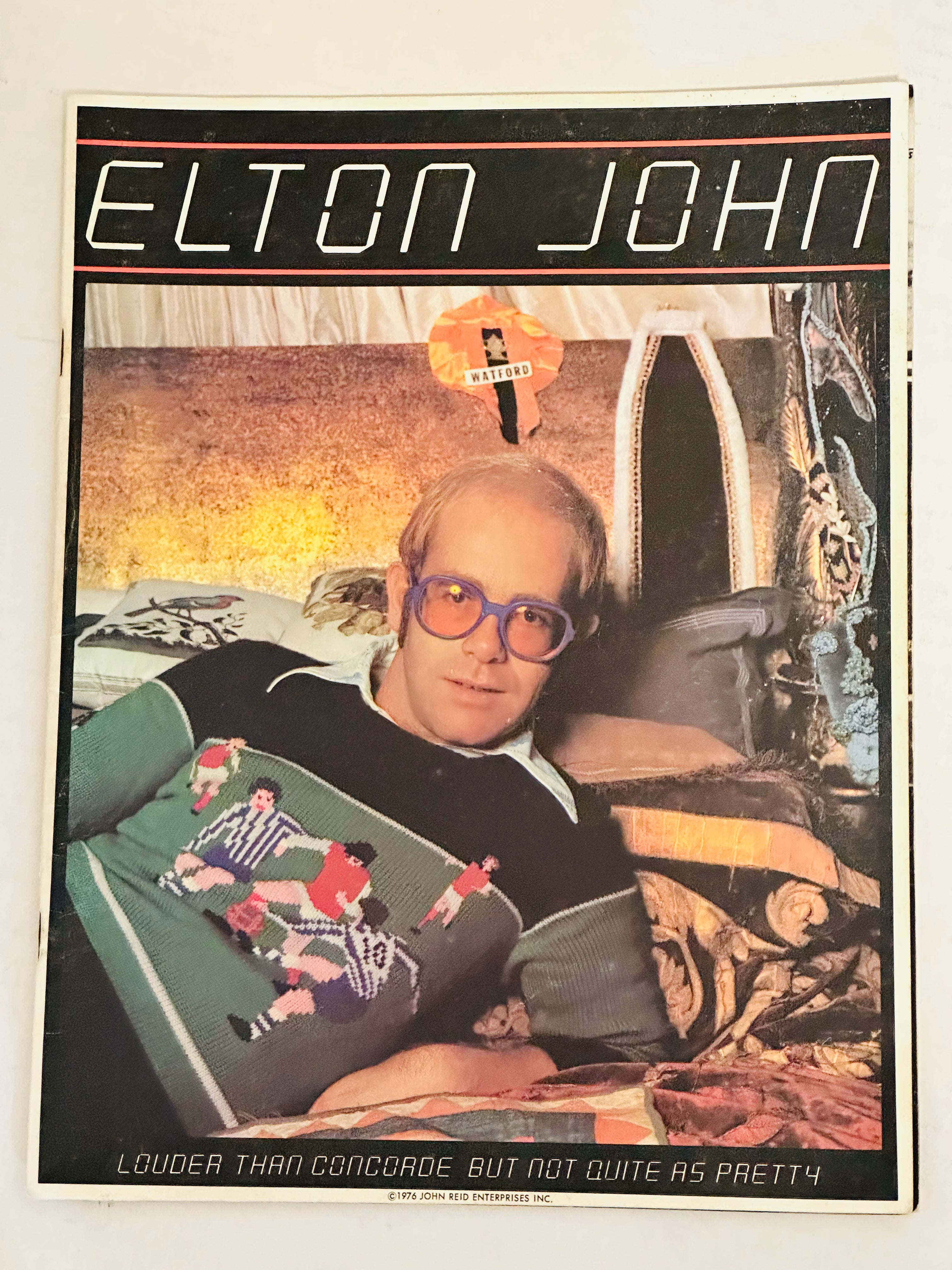 Vintage 1976 Elton John Concert Program - Rare Collectible Memorabilia for Music Fans & Concert Enthusiasts | Perfect for Framing, Display, or Gift