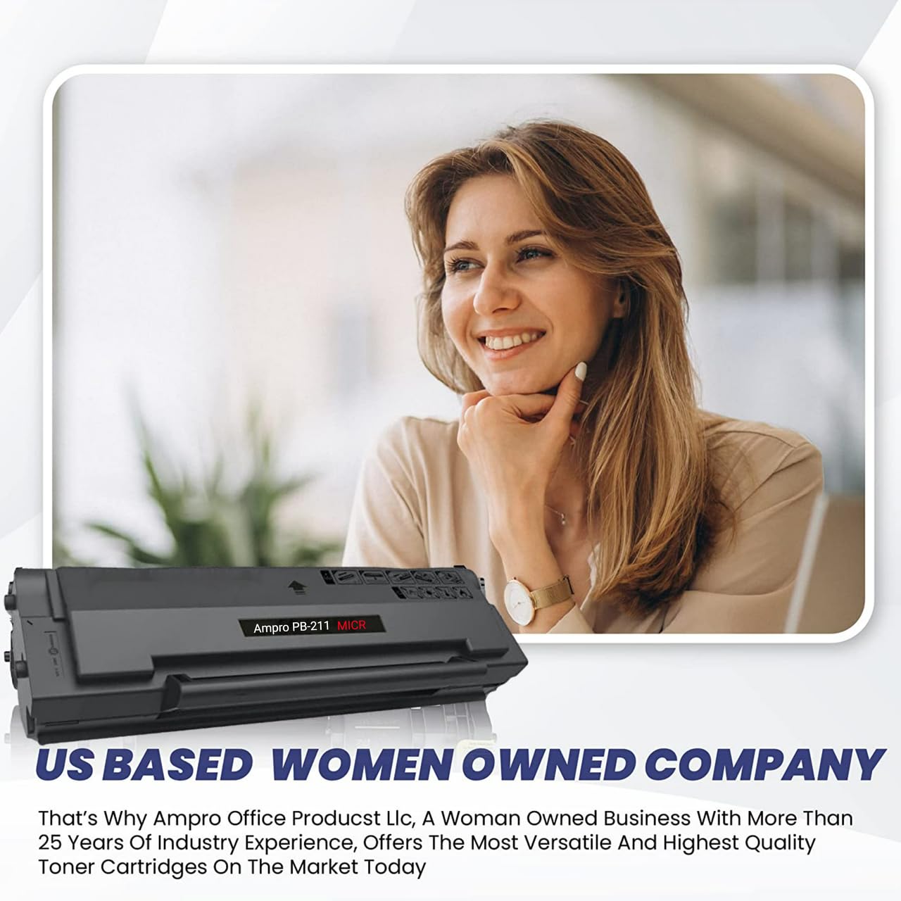 Ampro MICR PB-210e Toner Cartridge & Pantum P2500W Wireless Laser Printer Bundle - Check Printing Solution for Small Business & Home Office Banking Needs