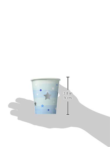 Creative Converting One Little Star Boy Paper Cups - 9 oz Multicolor Party Cups for Kids Birthday, Baby Shower & Holiday Celebrations