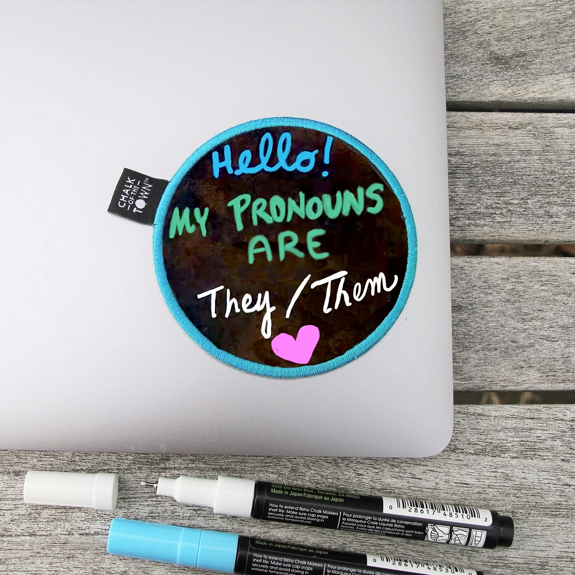 Reusable Chalkboard Sticker for Laptops, Lockers & Lunch Boxes - Includes 2 Chalk Markers - Perfect for School, Office & Home Organization
